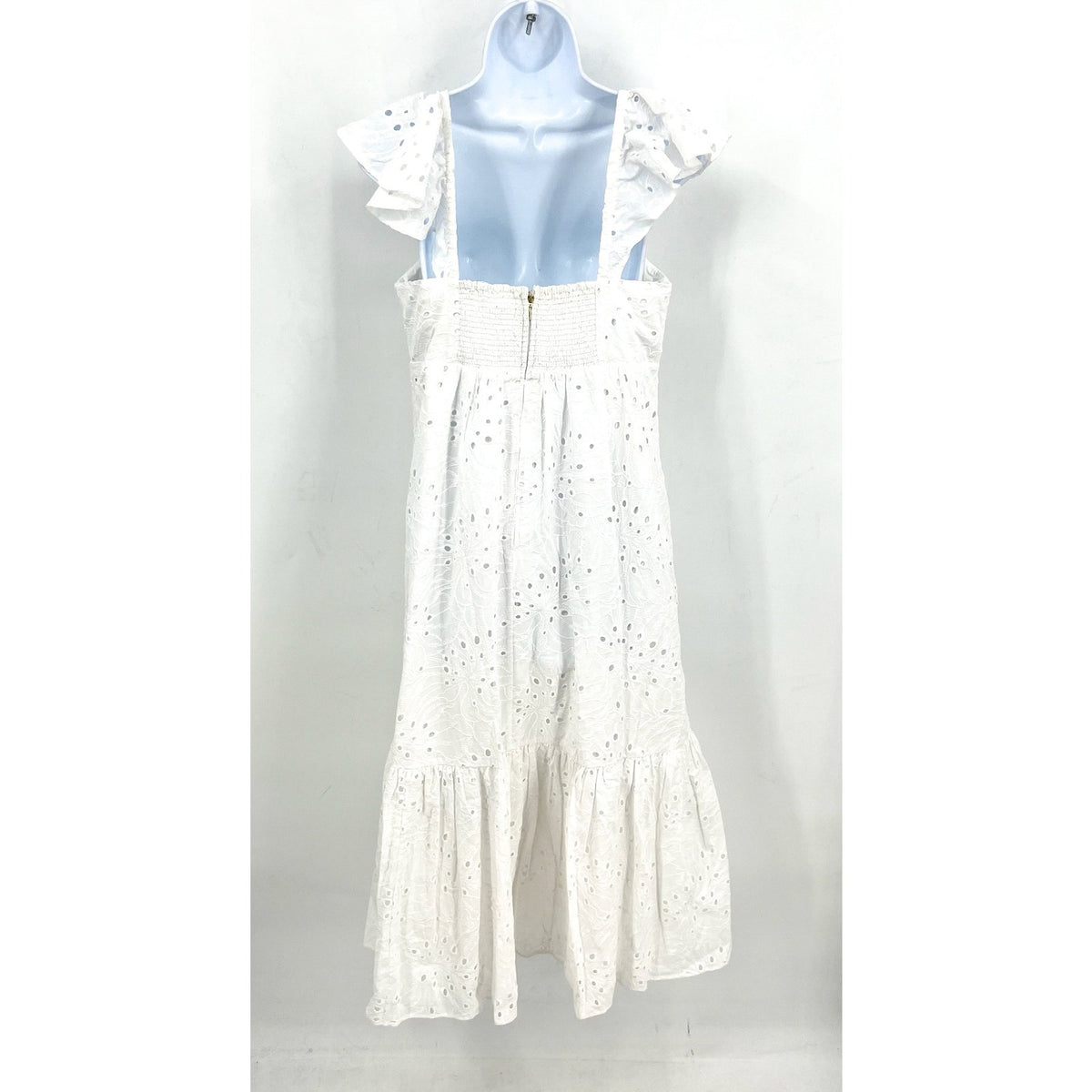 LILLY PULITZER Lantana Eyelet Midi Dress Size 10 Resort White Flutter Sleeve NWT