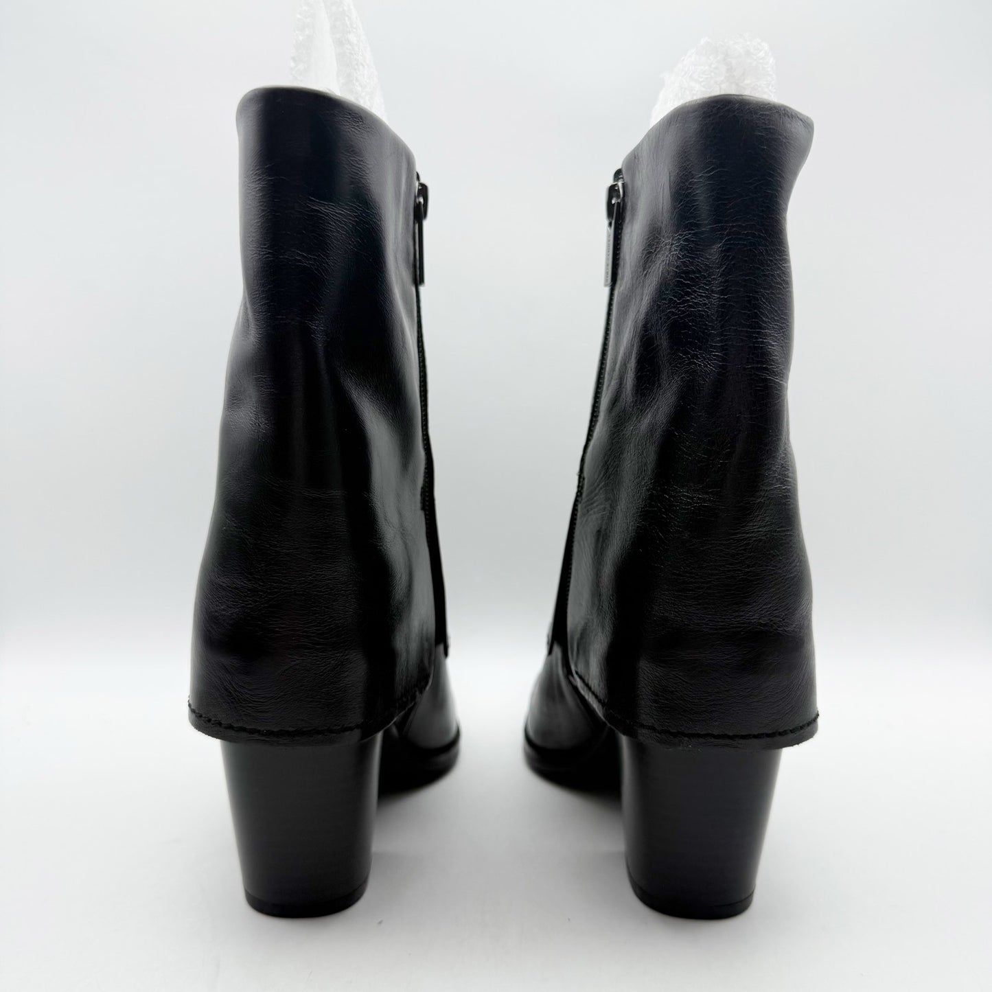 Vince Camuto Womens Alolison Foldover Mid-Calf Bootie 5.5 M Black Leather NWOB