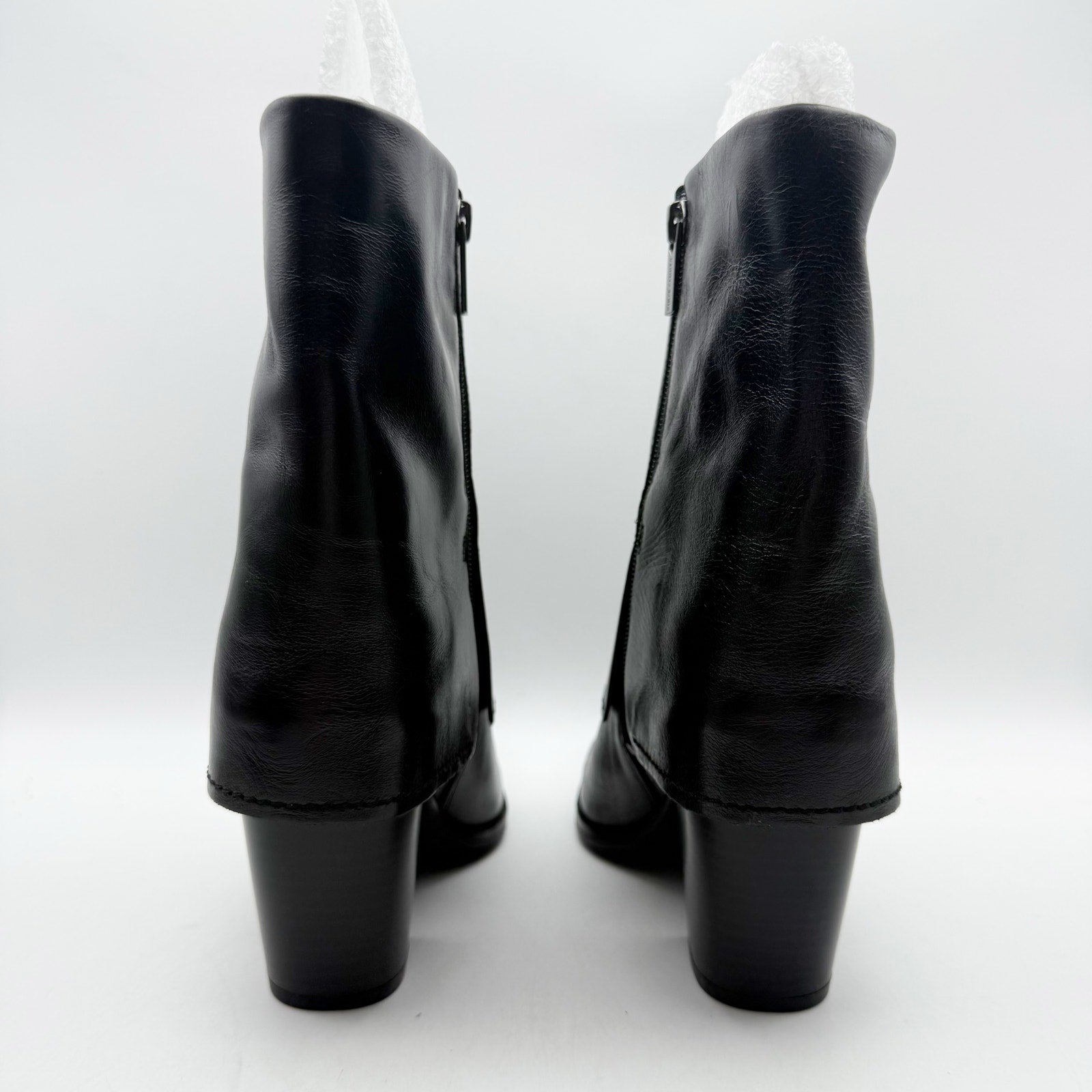 Vince Camuto Womens Alolison Foldover Mid-Calf Boots 5.5 M Black Leather NWOB