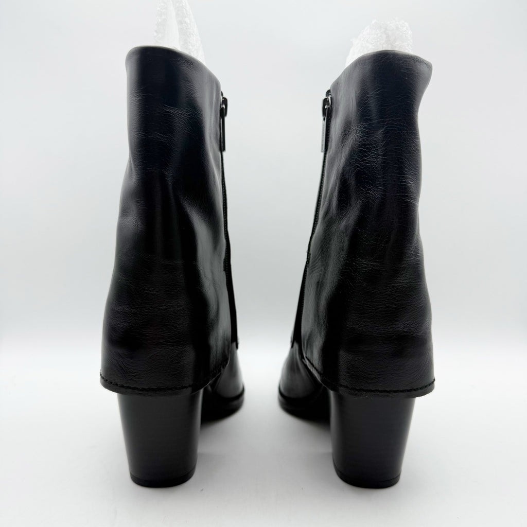 Vince Camuto Womens Alolison Foldover Mid-Calf Boots 5.5 M Black Leather NWOB