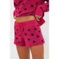 BEACH RIOT Women's Balboa Knit Shorts Small Pink Black Candy Heart NWT