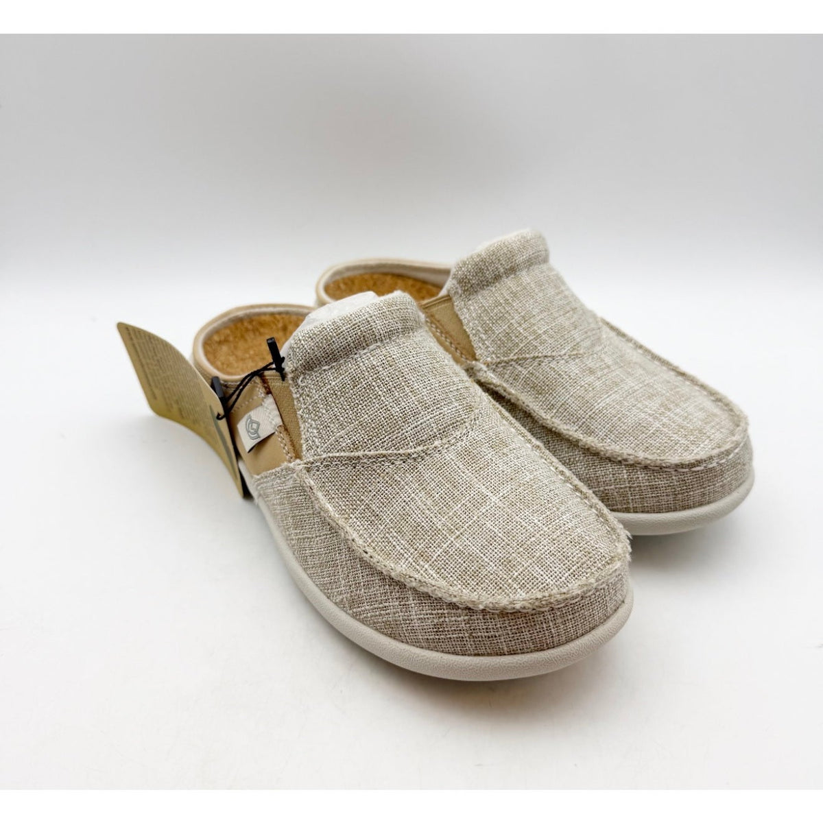 SPENCO Women's Siesta Gemstone Casual Slide Size 5.5 WIDE Beige Sand NIB