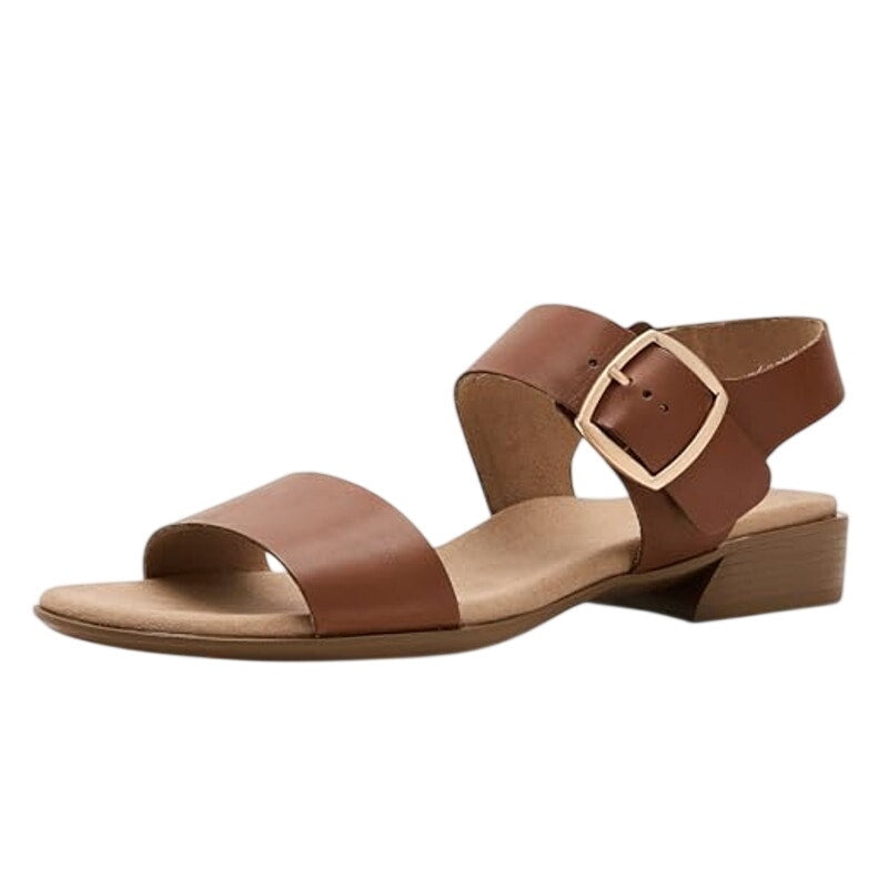 Munro Womens Cleo Double Strap Sandals Size 6.5 M Saddle Brown Leather NIB