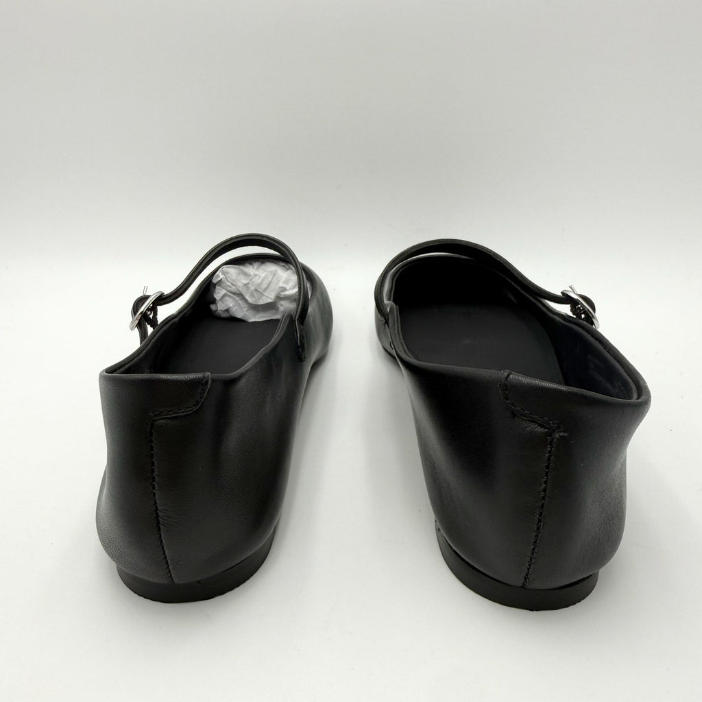 Steve Madden Womens Maple Flats Size 7.5 M Black Leather Mary Jane NWOB
