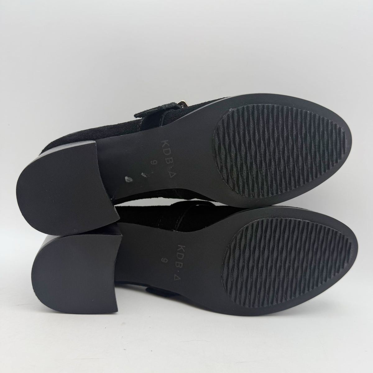 Kelsi Dagger Womens Caleb Mary Jane Heels Size 9 EU 39.5 Black Cow Suede NWOB