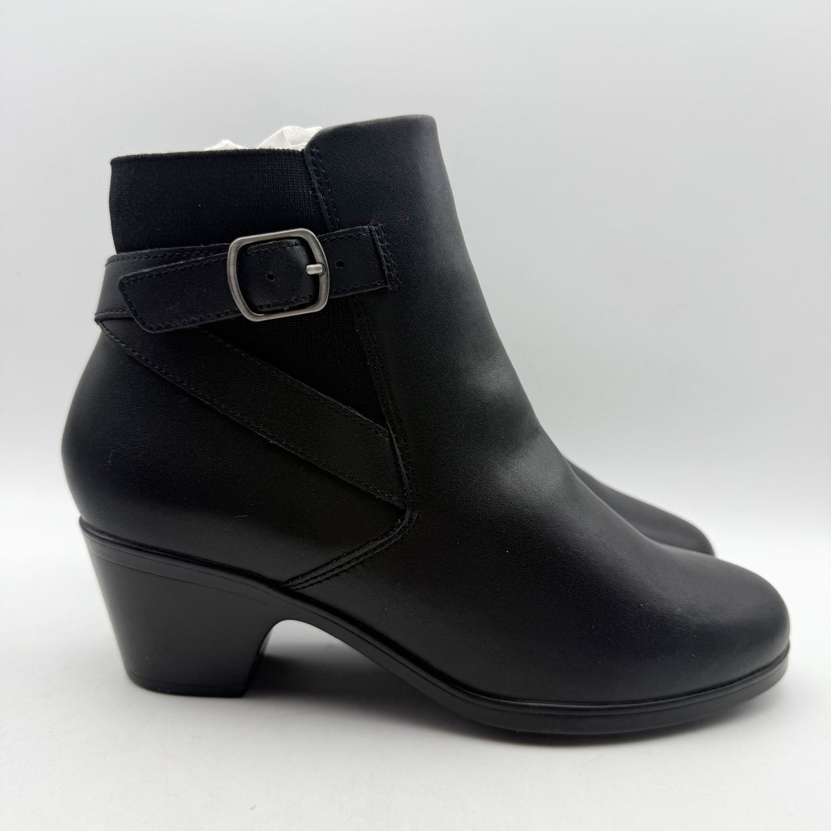 Clarks Womens Emily2 Lux Ankle Boots Size 8.5 EU 39.5 Black Leather Booties NIB