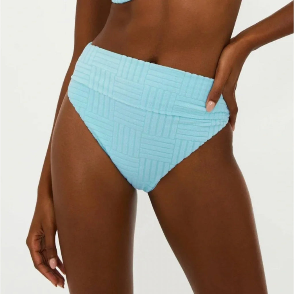 BEACH RIOT Women's Highway Bikini Bottoms Medium Blueberry Ice Terry NWT