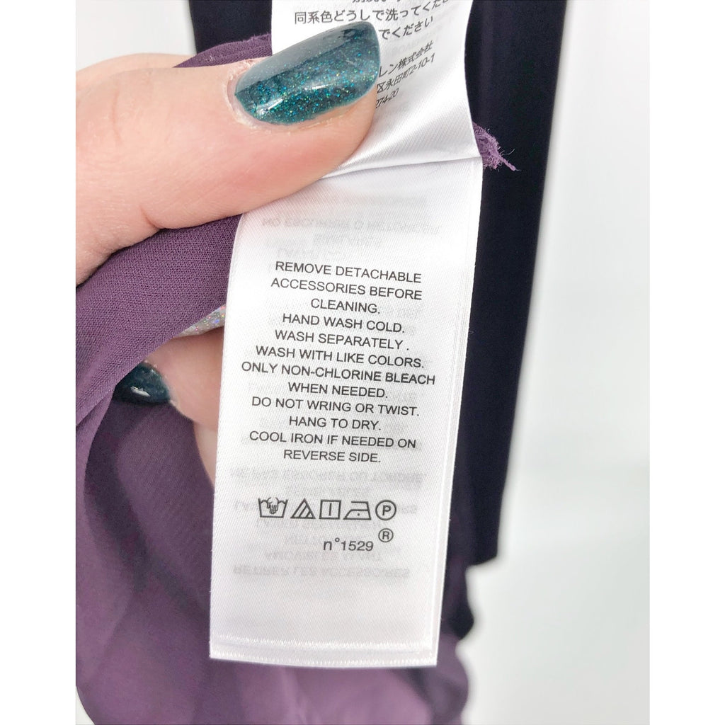 Lauren Ralph Lauren Velvet Evening Dress Size 2 Dark Purple Belt Sleeveless NWT