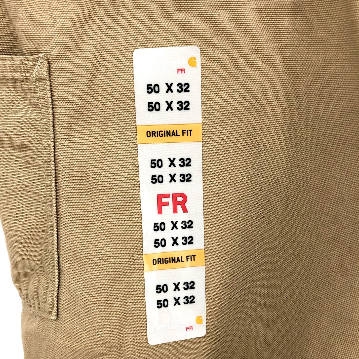 CARHARTT Men's FR Midweight Loose Fit Canvas Pants 50x32 Tan Golden Khaki NWT