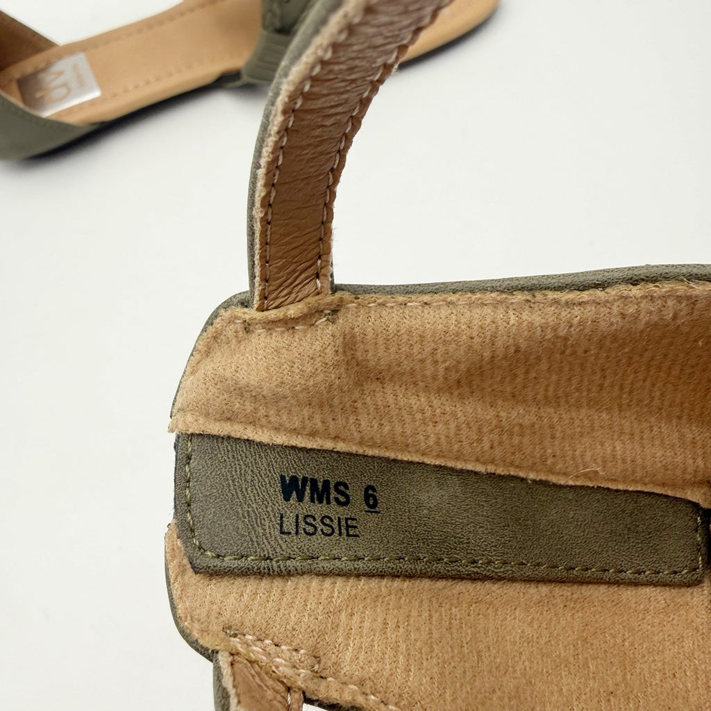 DV by Dolce Vita Womens Lissie Woven Thong Sandals Size 6 Olive Green Flats NWOB