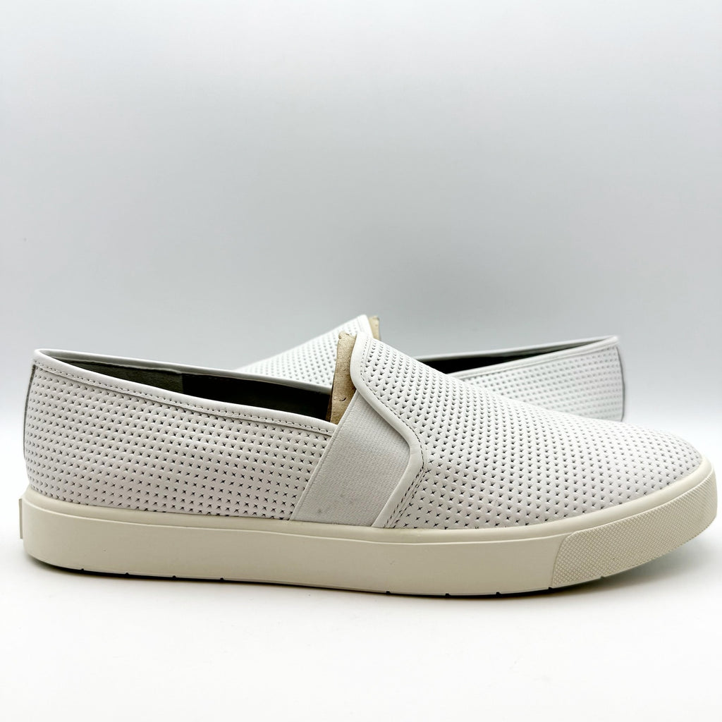 Vince Womens Blair 5 Perforated Slip On Sneaker SIZE 11 White Nubuck Leather