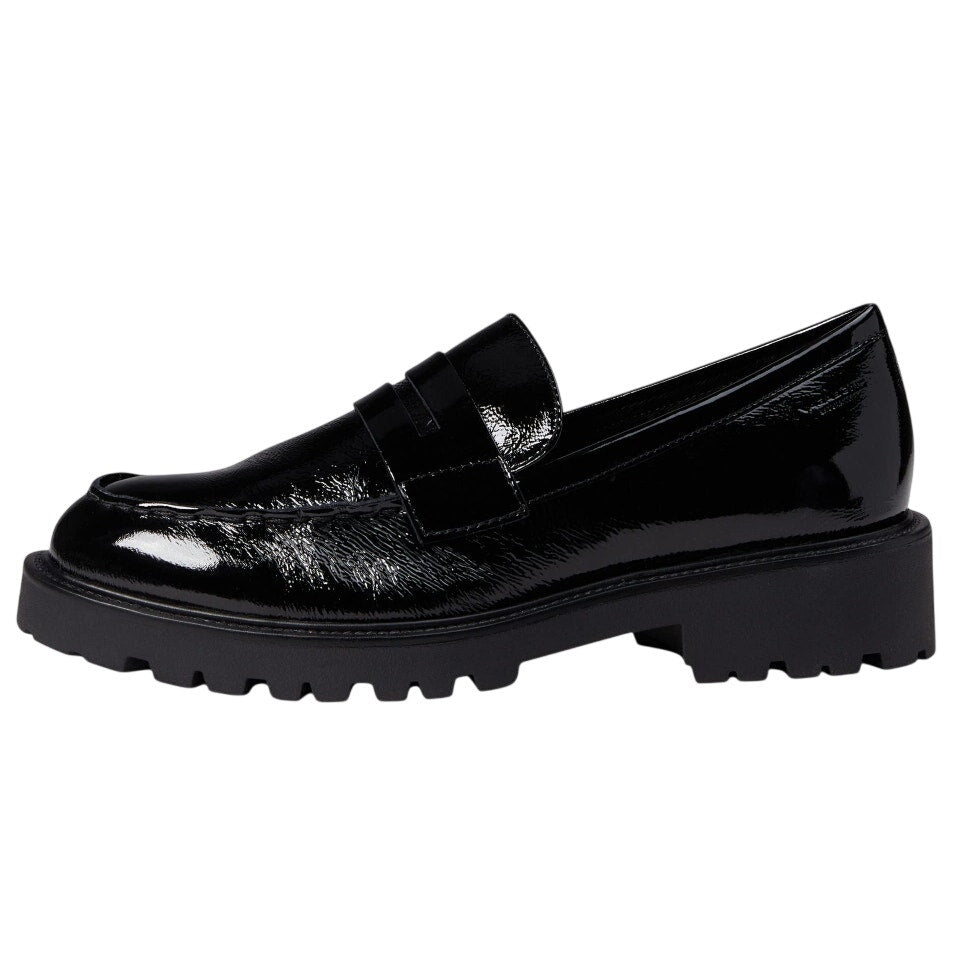 Vagabond Women Kenova Penny Loafers EU 38 US 8 Black Crinkle Leather NIB
