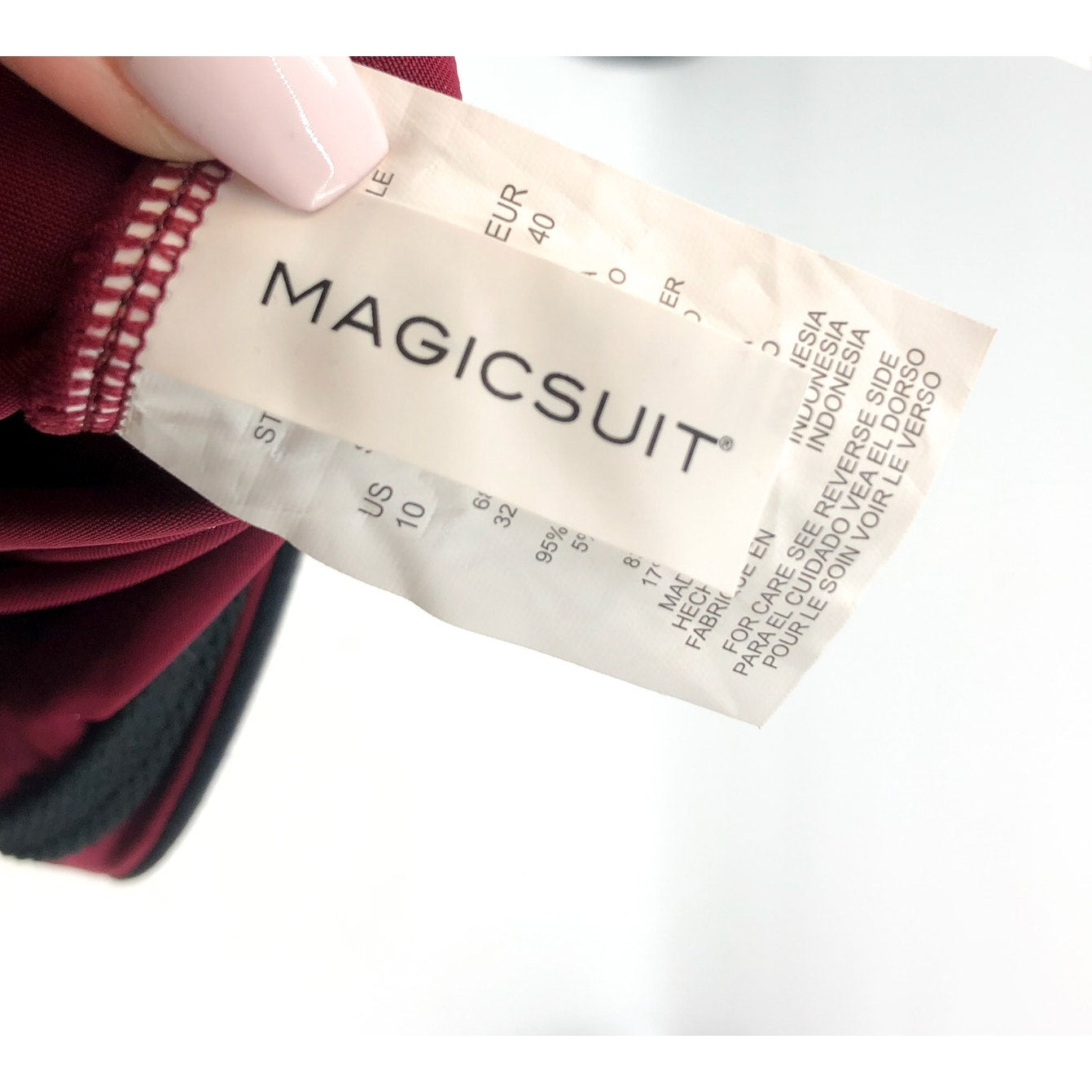 MAGICSUIT Halo Effect Missy Romper Swimsuit Size 10 Red Merlot One Piece NWT