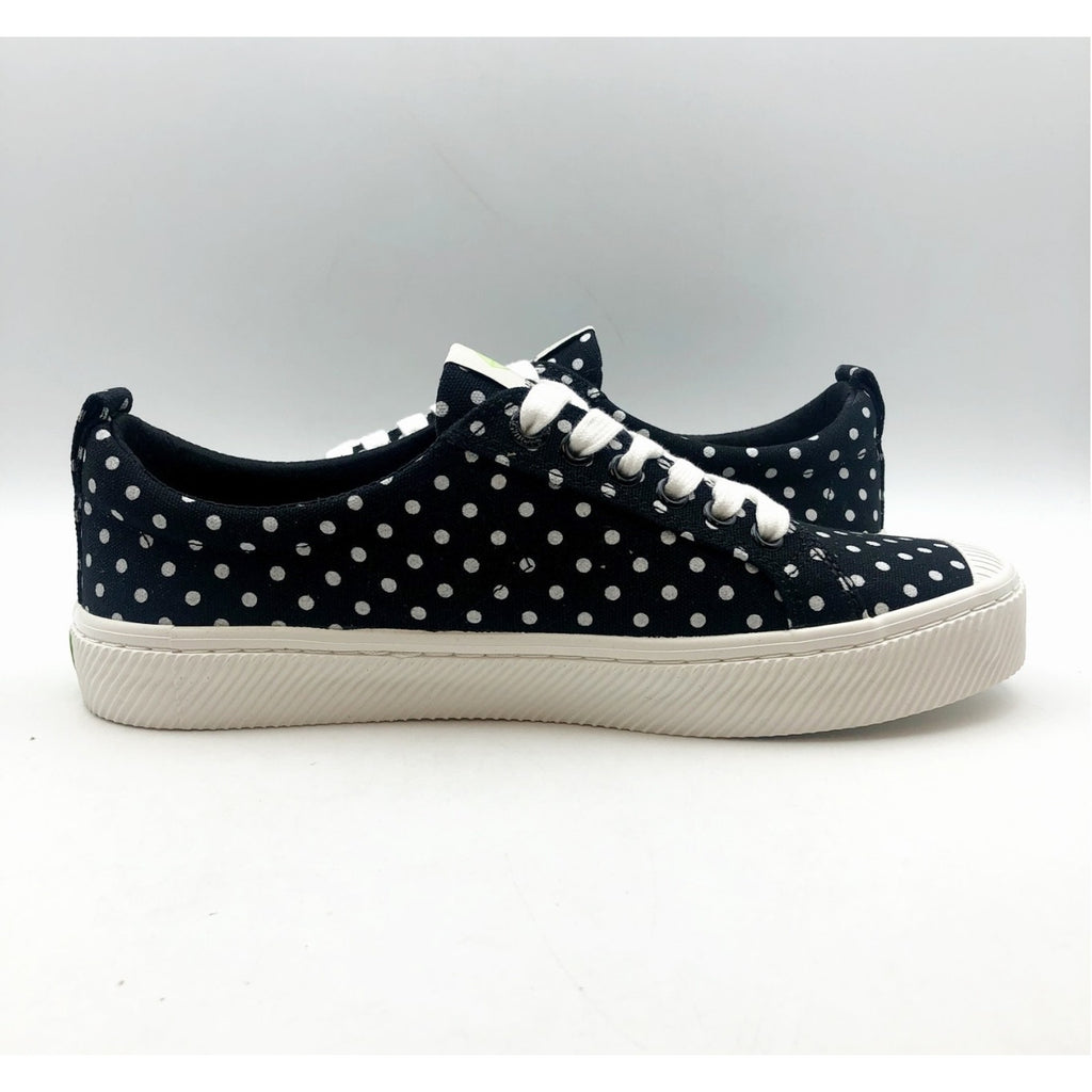 Cariuma Womens OCA Low Sneakers Size 7 Black White Polka Dot Canvas NIB