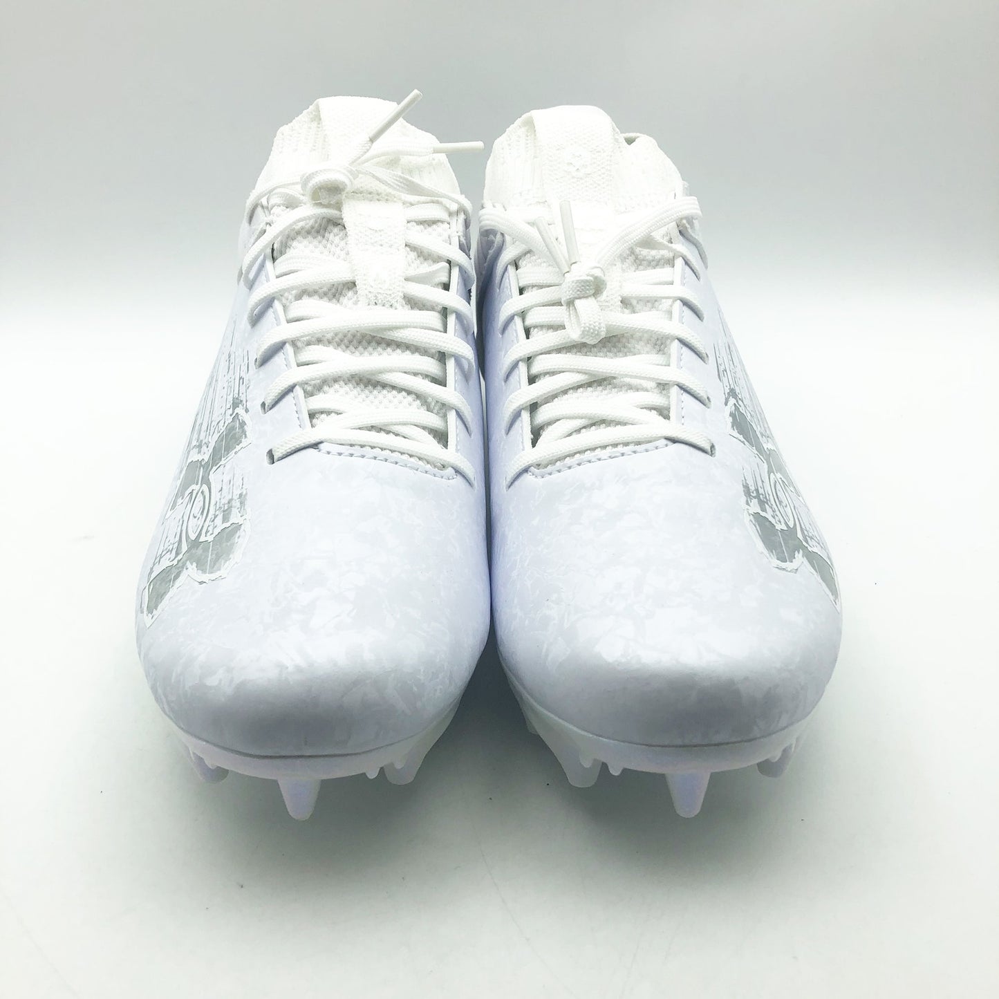 Under Armour Men Blur 2 MC Suede Molded Football Cleats Size 8 White Silver NWOB