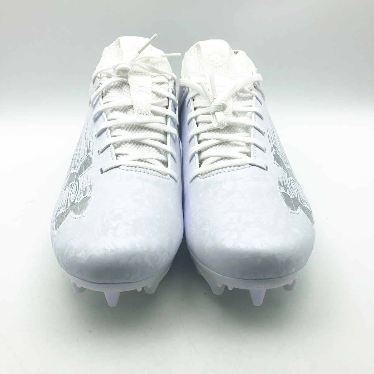 Under Armour Mens Blur 2 MC Suede Molded Football Cleats US 8 White Silver NWOB