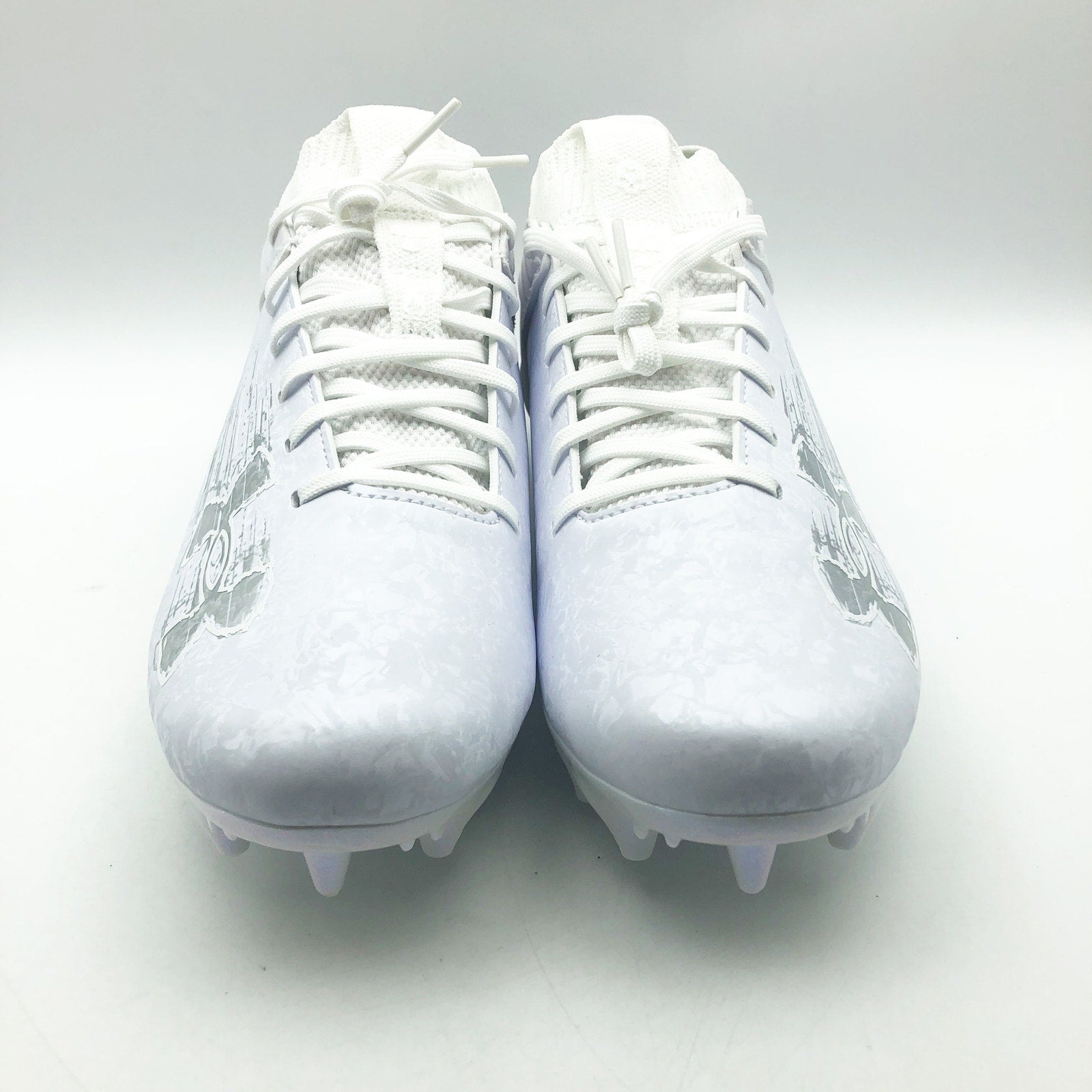 Under Armour Mens Blur 2 MC Suede Molded Football Cleats US 8 White Silver NWOB