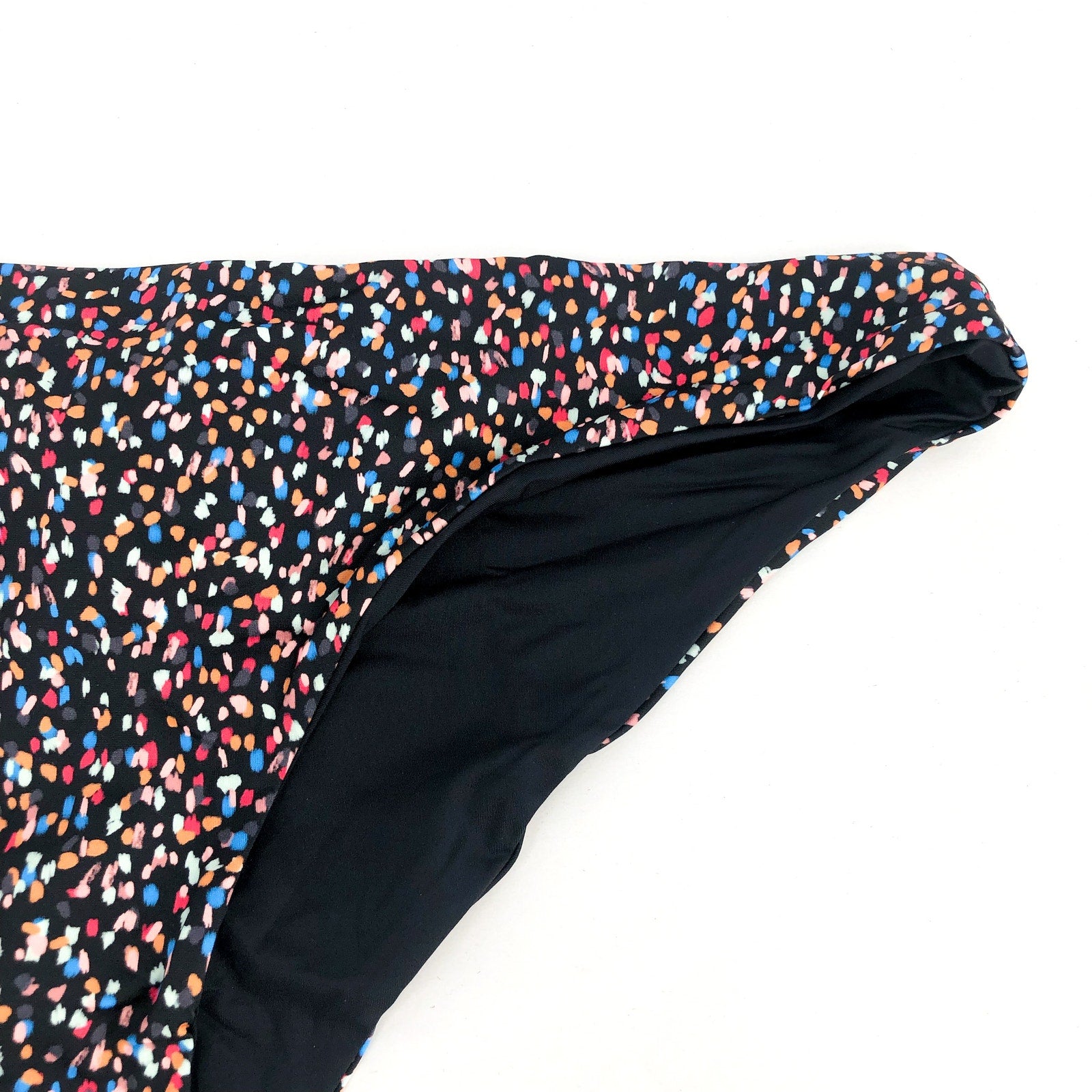 PRANA Women's Gemma Reversible Bikini Bottom Large Black Alotta Dot NWT