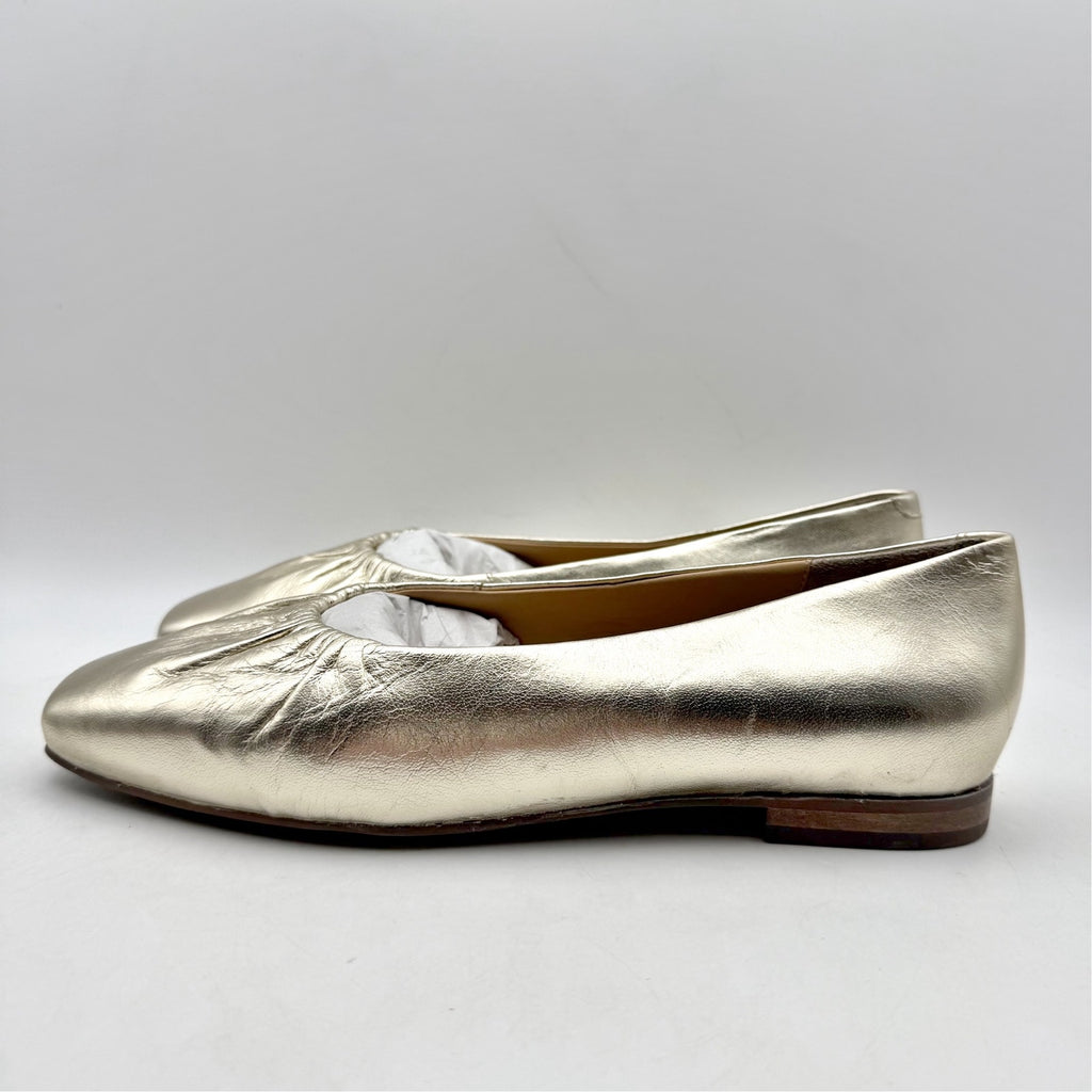 Seychelles Women Little Things Flats US 7.5 EU 38 Platinum Gold Leather NWOB