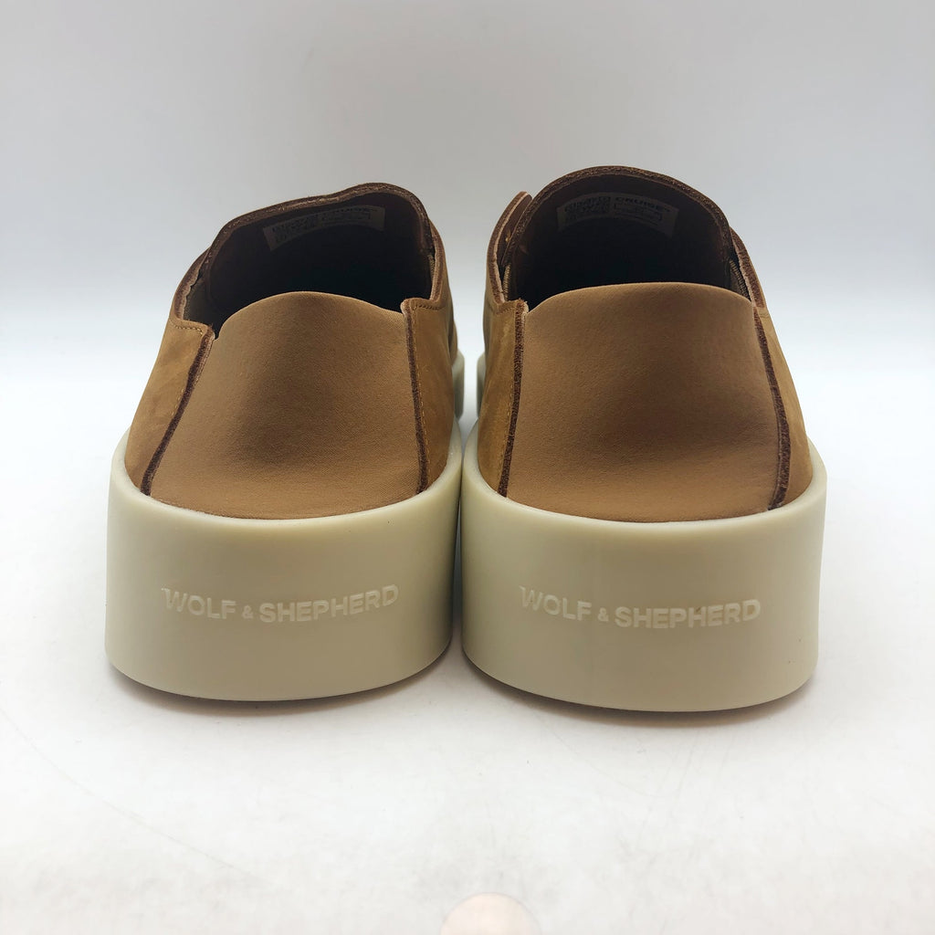 Wolf & Shepherd Mens 7.5 Womens 9 Cruise Ace Slip On Sneakers Tan Leather NIB