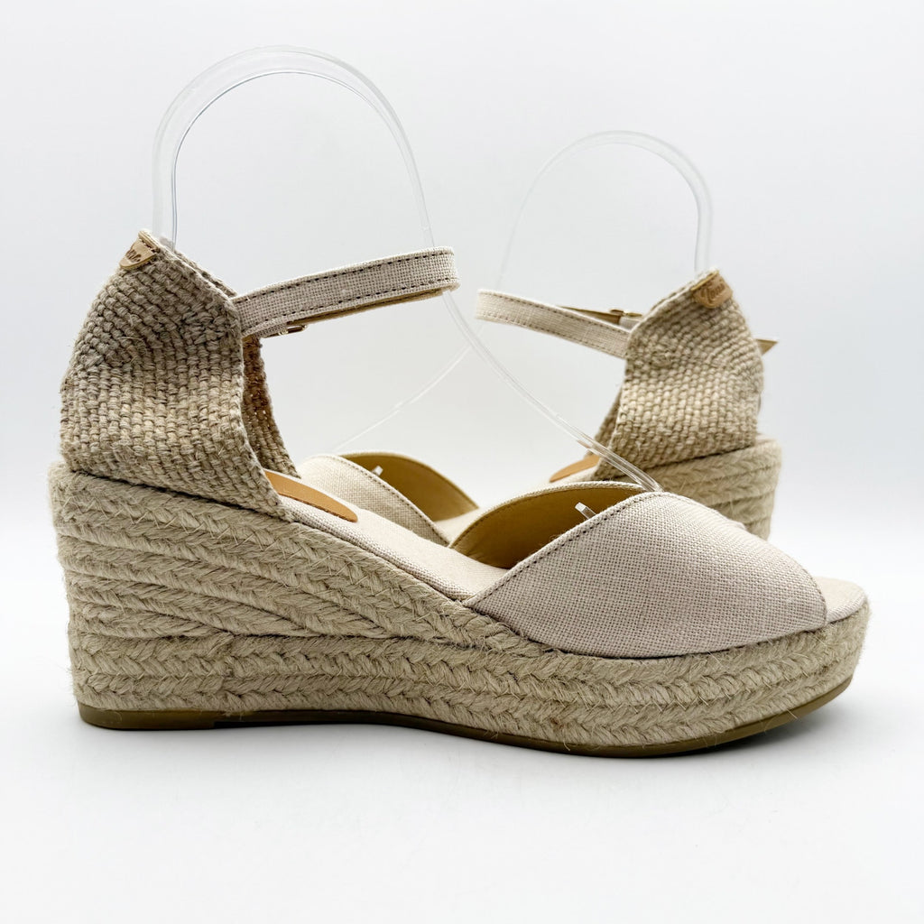 Toni Pons Womens Lua-NT Espadrilles EU 41 US 10.5 Cream Sandals Wedge Heels NIB
