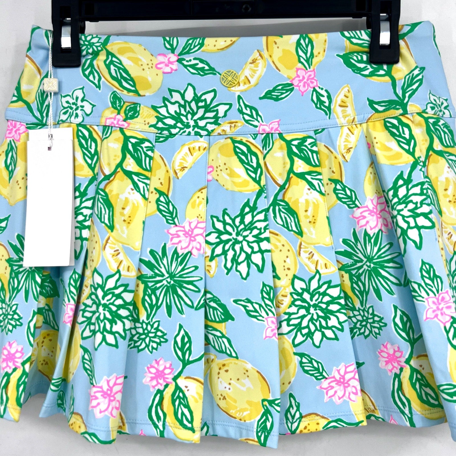 LILLY PULITZER Luxletic Annora Skort Small Bluette Make Lemonade UPF 50+ NWT