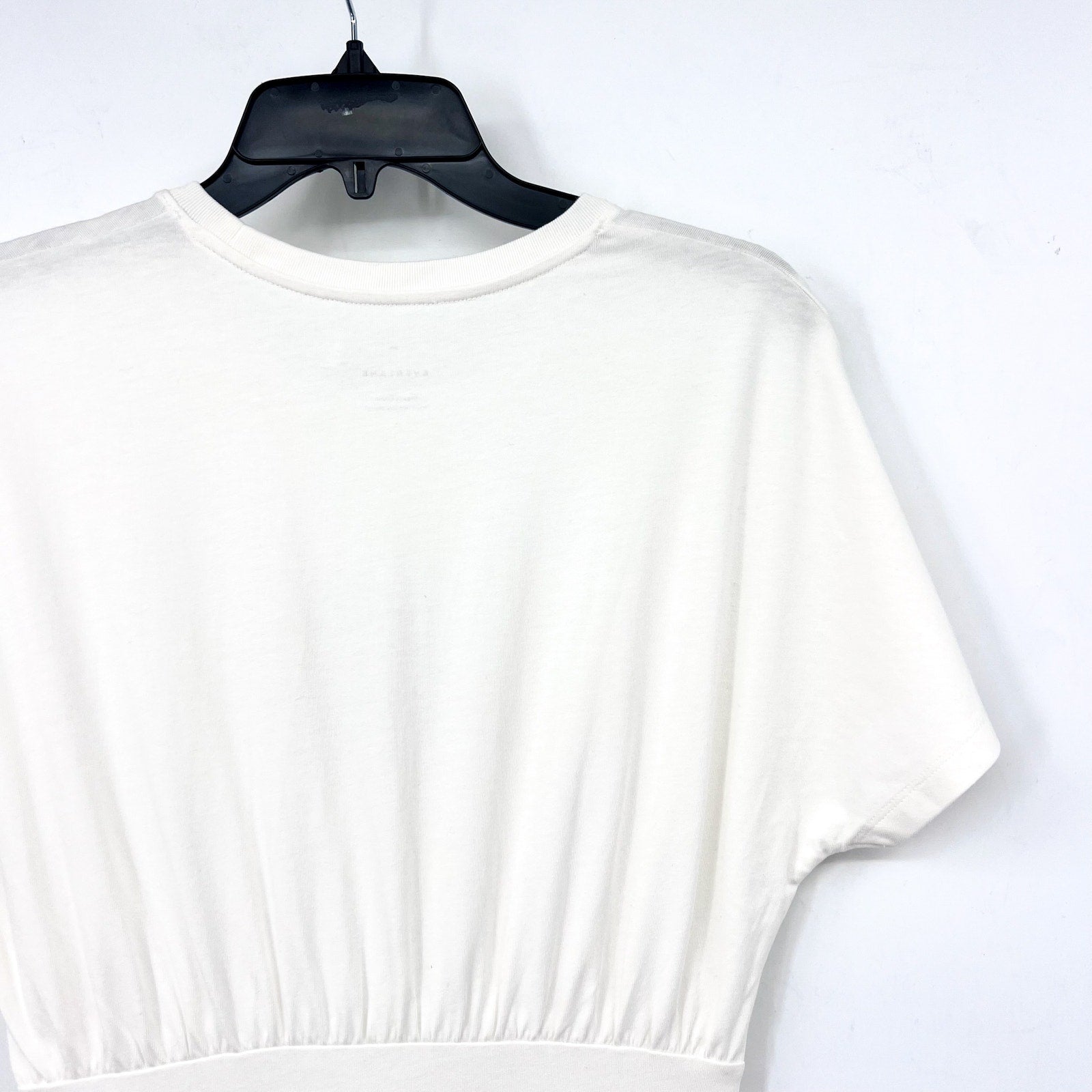 EVERLANE Women's The Organic Cotton Waisted Dress XS White Short Sleeve NWT