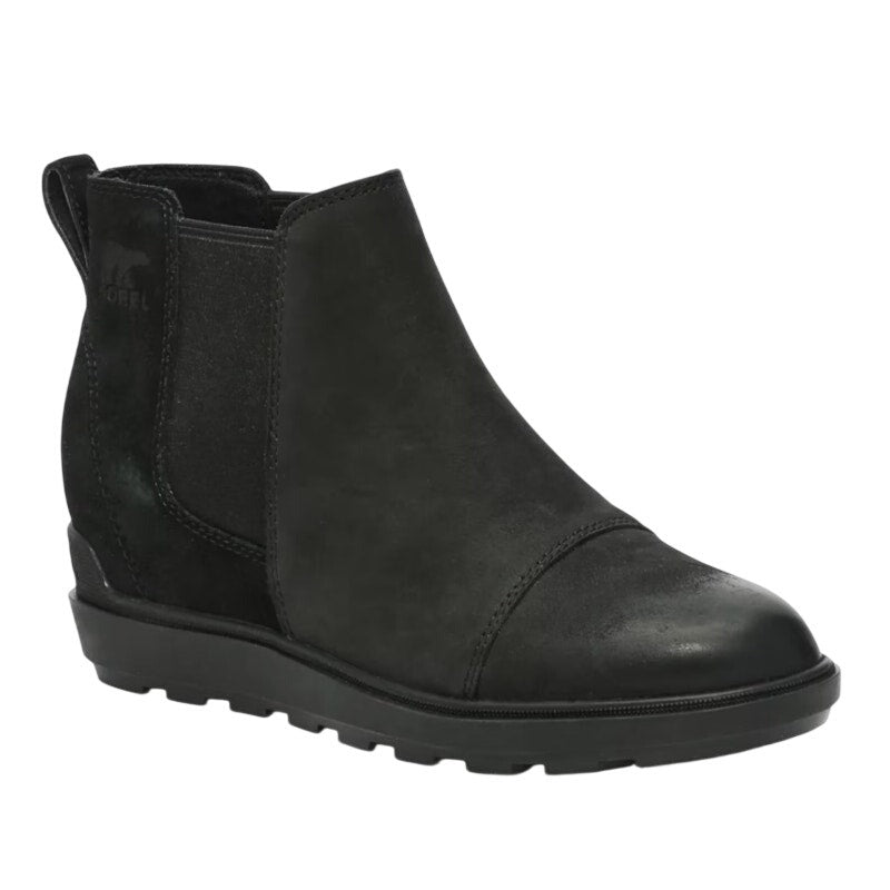 Sorel Womens Evie ll Chelsea Ankle Bootie US 7 EU 38 Black Suede Waterproof NIB
