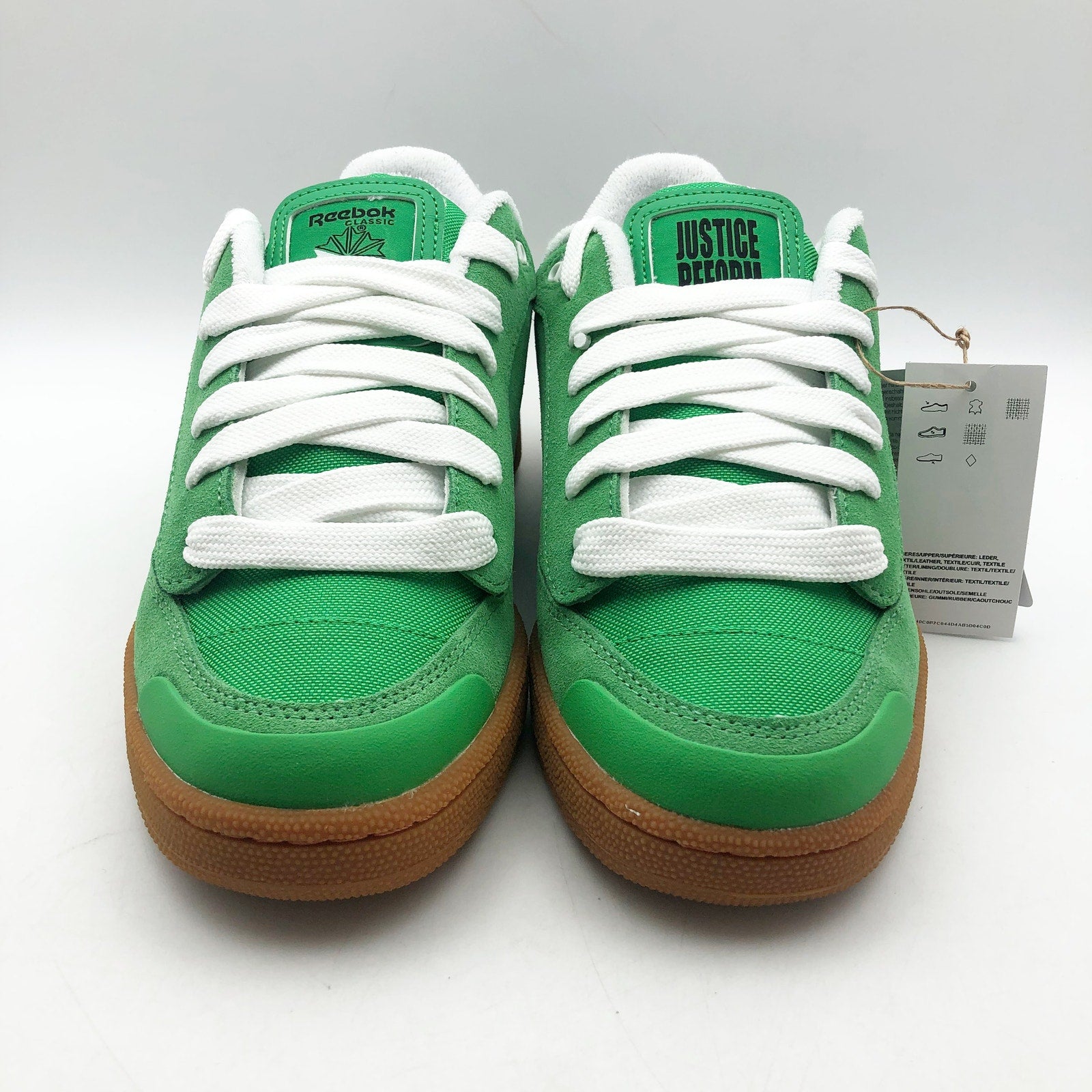 Reebok x Pleasures Club C Bulc Sneakers Mens 12 Green White Suede Casual NIB