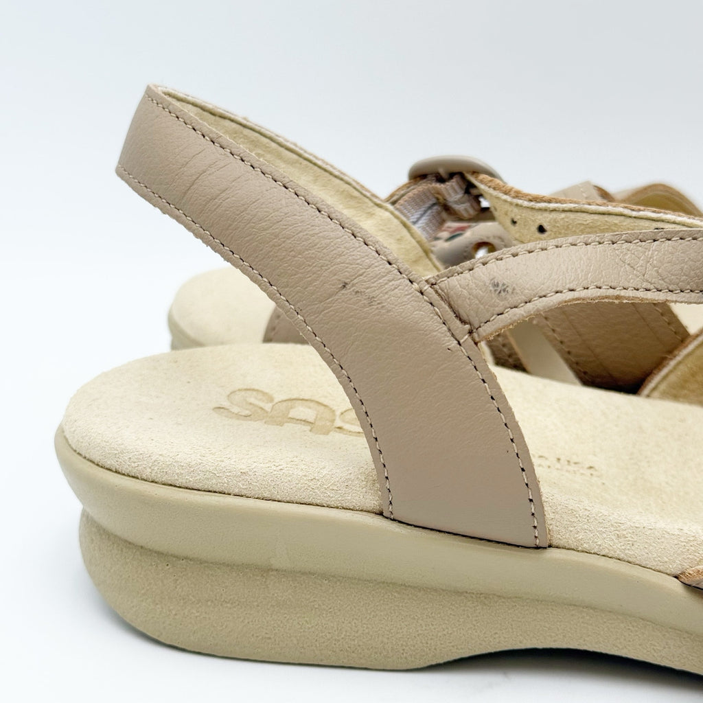 SAS Womens Huarache Sandals Size 7 NARROW Tan Leather Adjustable Strap NWOB