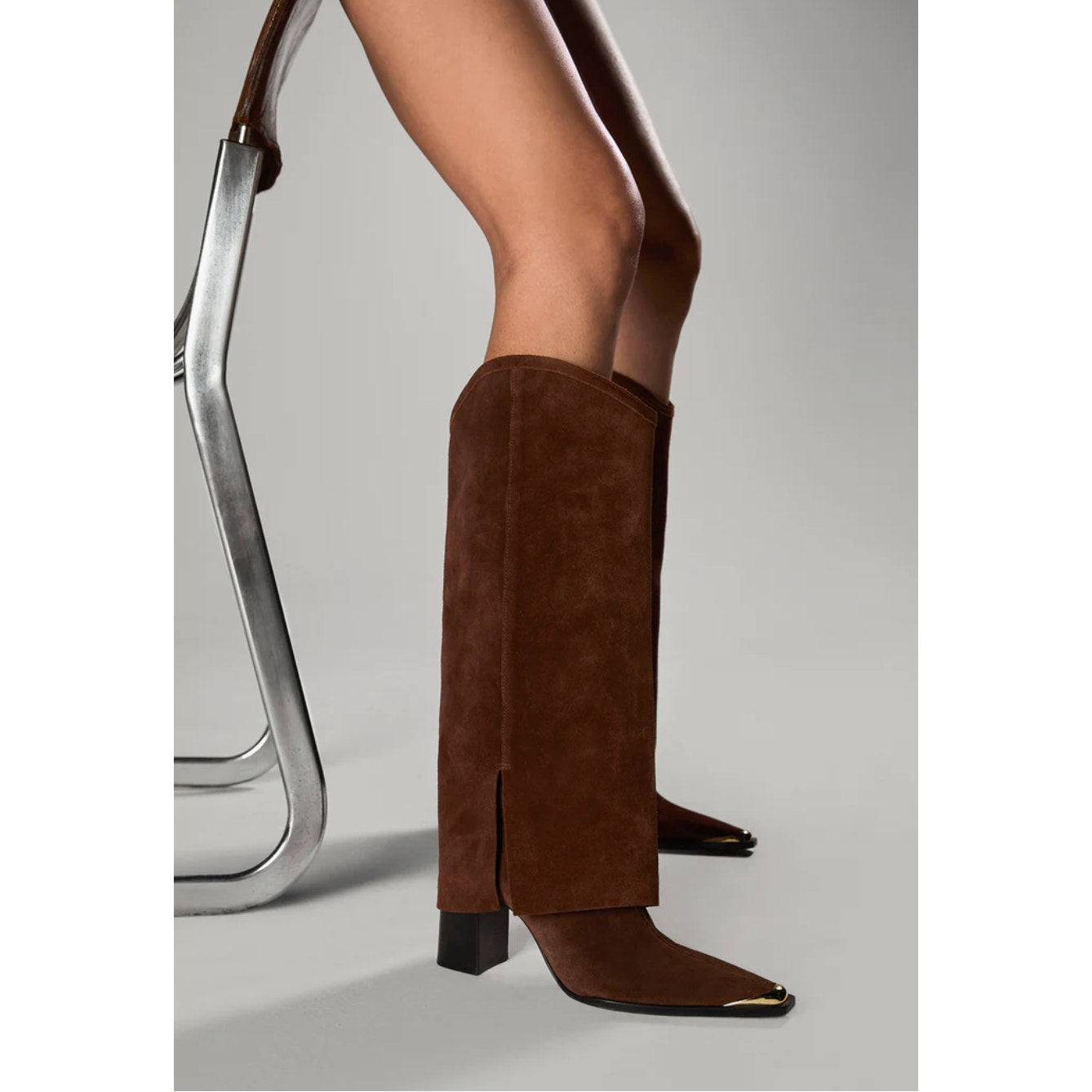 SCHUTZ Womens Raffaela Up Cloak Knee High Boots US 9 M Root Brown Suede NWOB