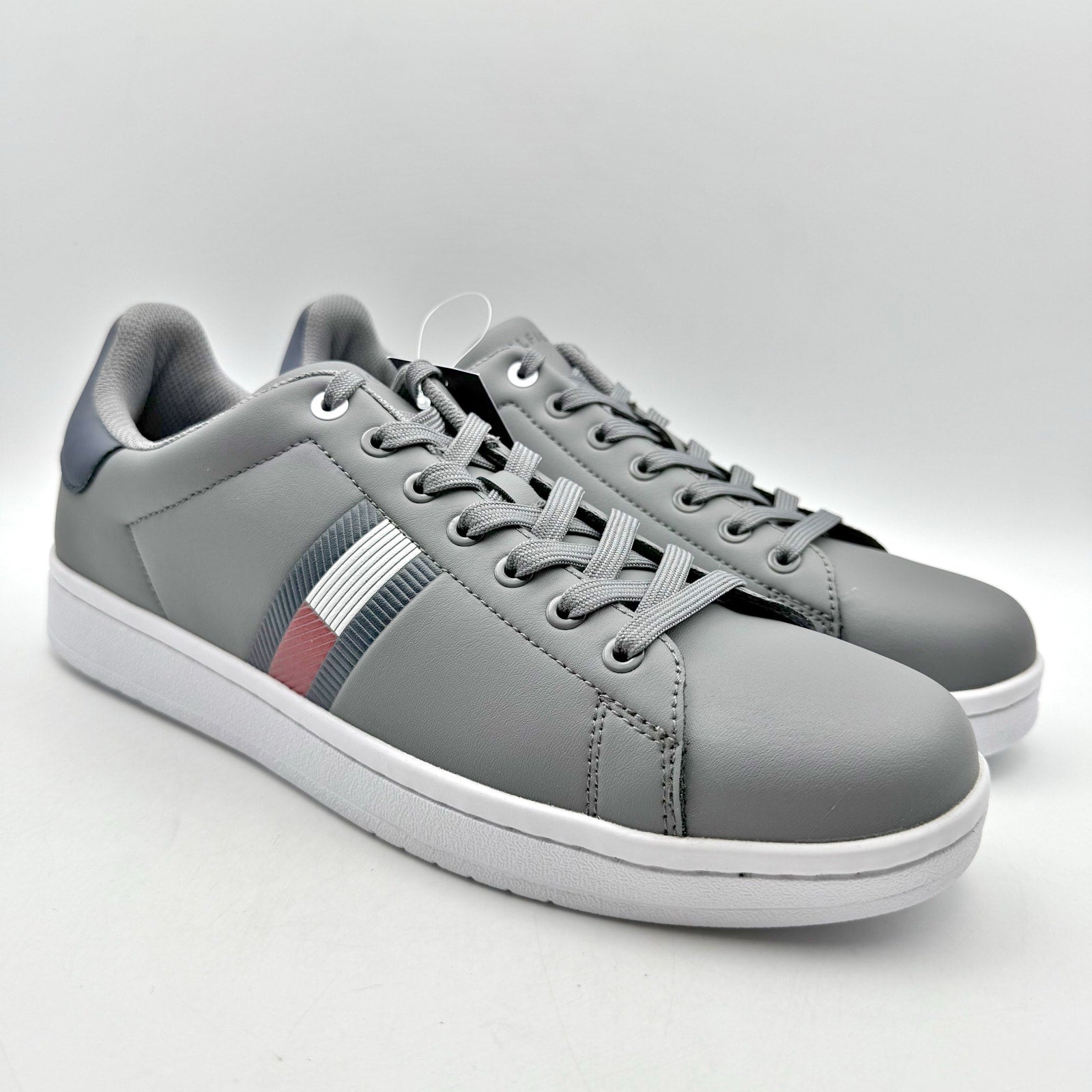 Tommy Hilfiger Mens Lampkin Flag Low Top Sneakers US 12 Grey  Cup-Sole NIB