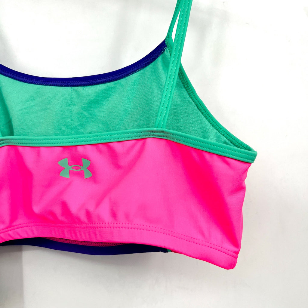 UNDER ARMOUR Tankini & Hipster Bikini Swimsuit Size 14 Pink Blue Color Block NWT