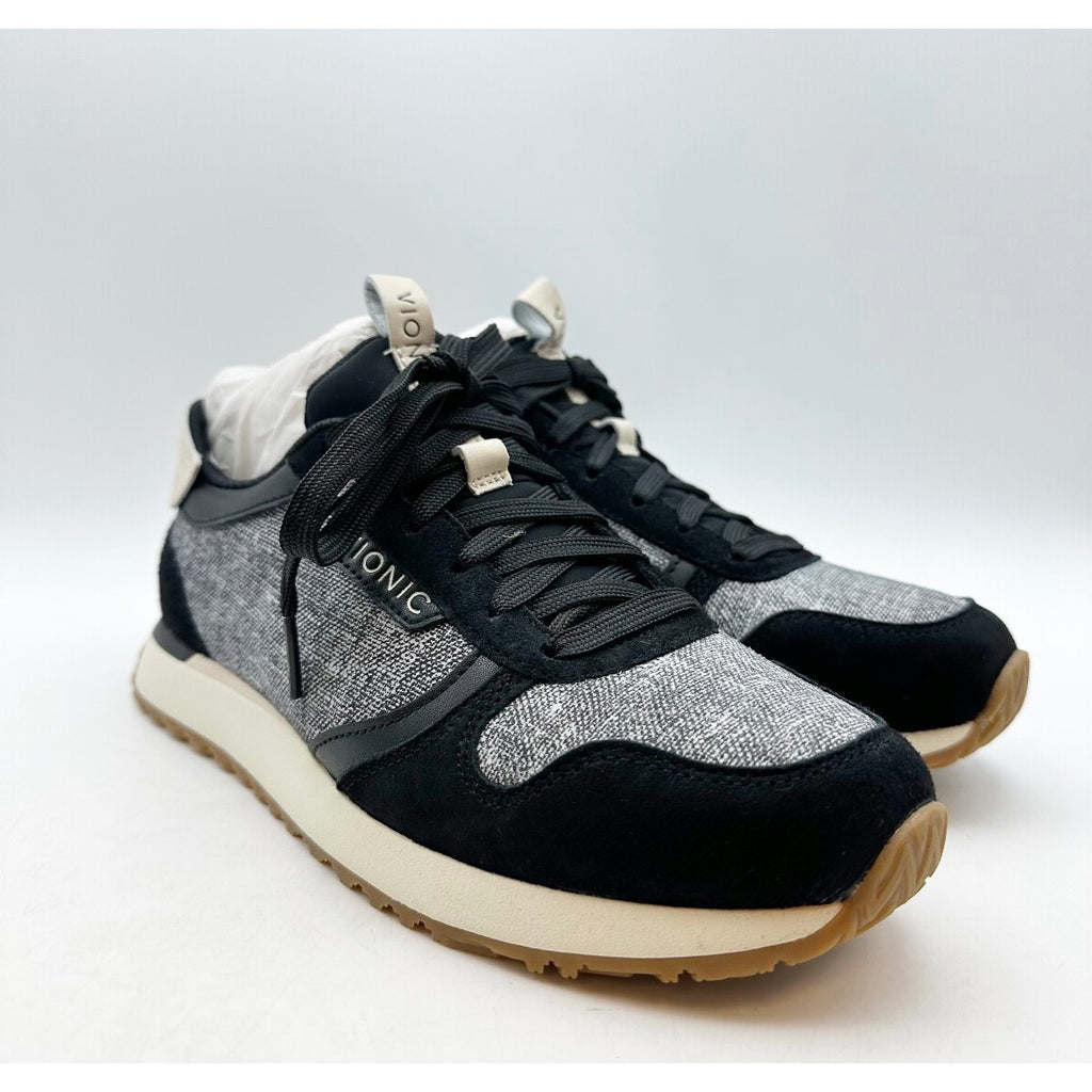Vionic Womens Monarch Casual Sneakers Size 6 EU 36 Ivory Black Suede NIB