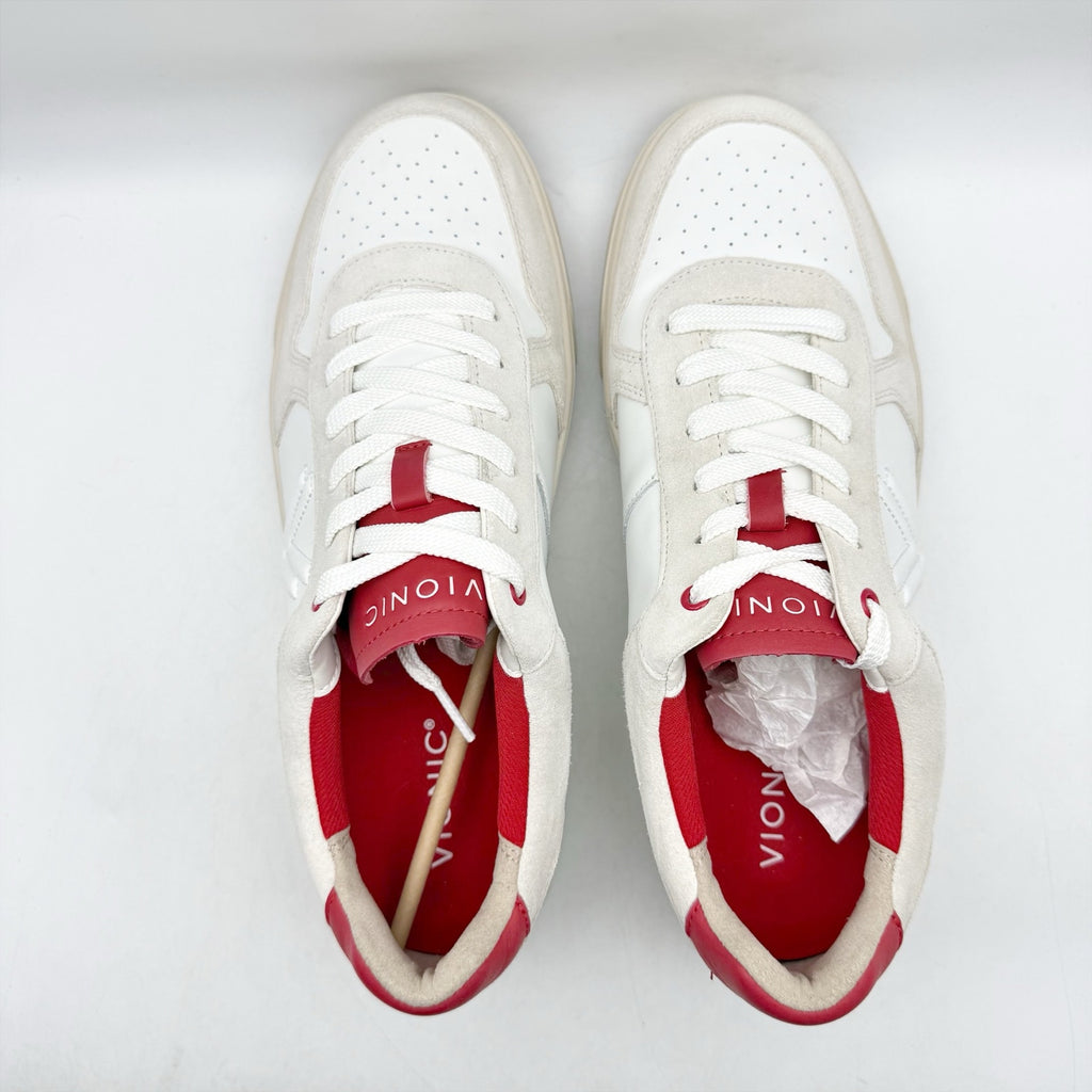 Vionic Womens Kimmie Court Sneakers US 12 M White Red Leather NWOB