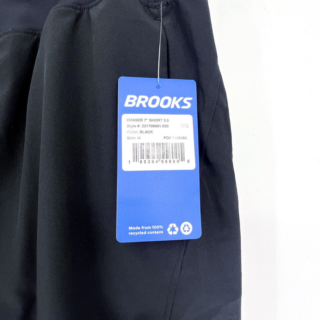 BROOKS Women's Chaser 7" Running Shorts 2.0 Medium Black Athletic NWT