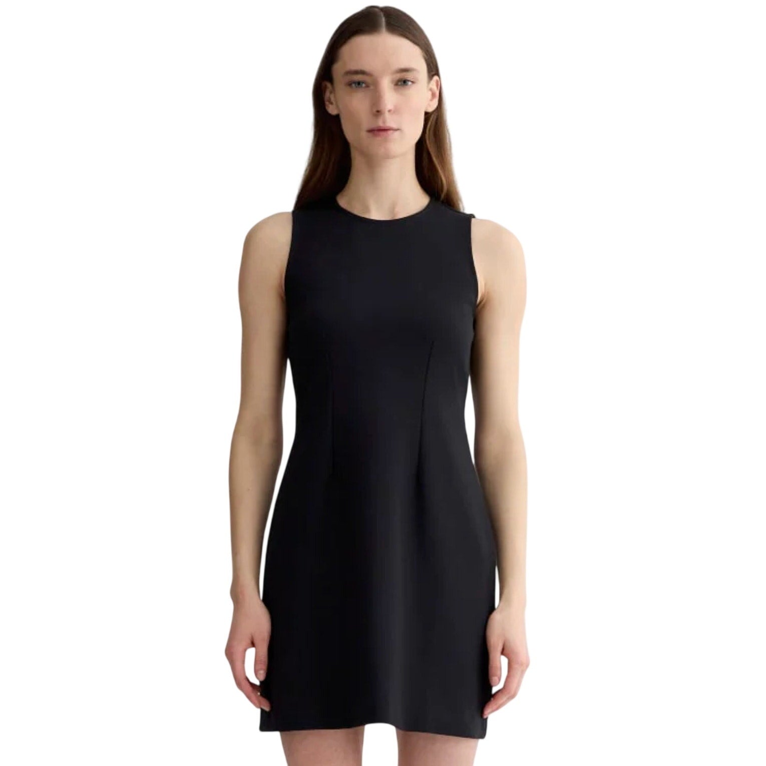 EVERLANE Women's The Dream '90s Shift Dress XS Black Sleeveless Stretch NWT