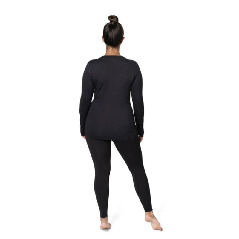HOT CHILLYS Women's Clima-Tek Crewneck Top XL Black Long Sleeve Base Layer NWT