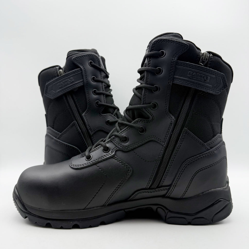 Battle Ops Mens 8” CT Tactical Duty Boot Size 9 Black Leather Waterproof NIB