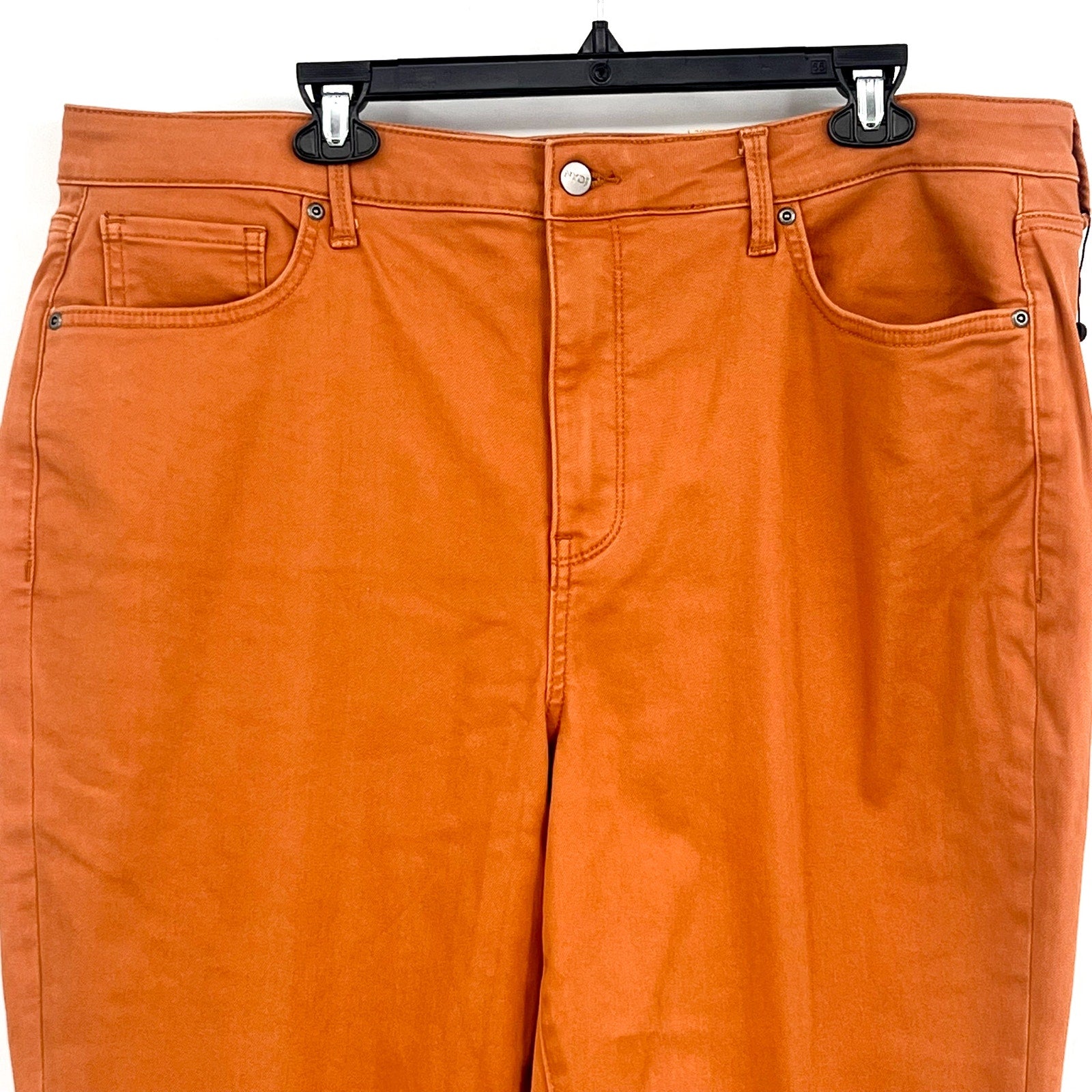 NYDJ Womens Margot Girlfriend Jeans Size 16 PETITE Rust Brown Straight Leg NWT