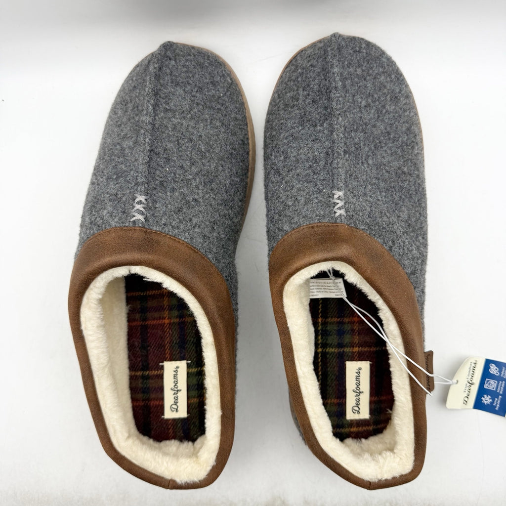 Dearfoams Mens Warner Clog Slippers US XL 13-14 EU 46.5 Grey NWT