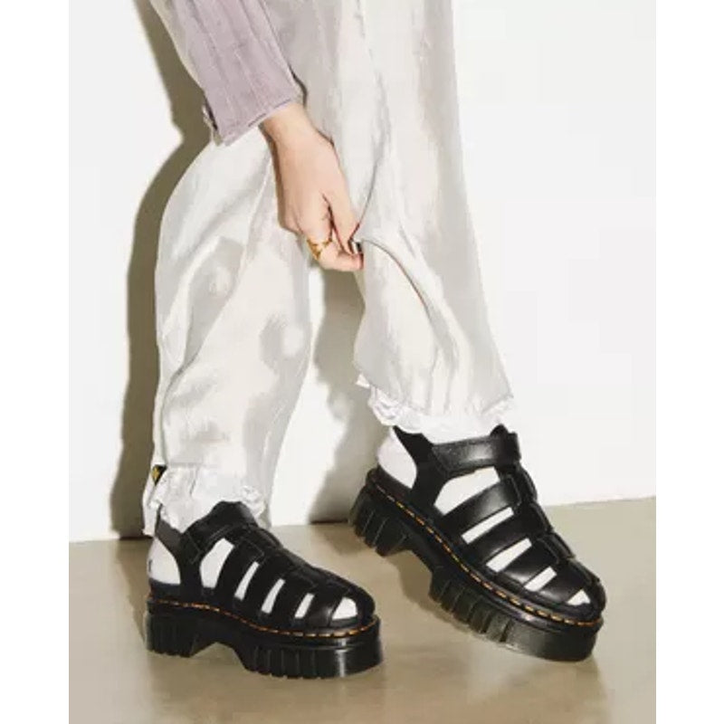 Dr. Martens Womens Ricki Fisherman Platform Sandals EU 38 US 7 Black Leather NIB