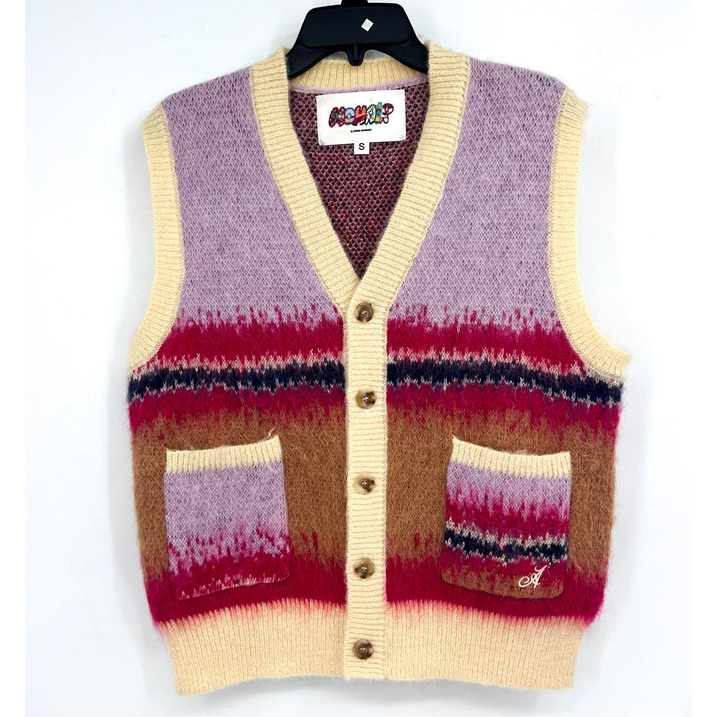 MOHAIR BY ADEDIM ASTERISKS UNISEX Mohair Knit Vest Small Pastel Multi NWOT