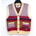 MOHAIR BY ADEDIM ASTERISKS UNISEX Mohair Knit Vest Small Pastel Multi NWOT