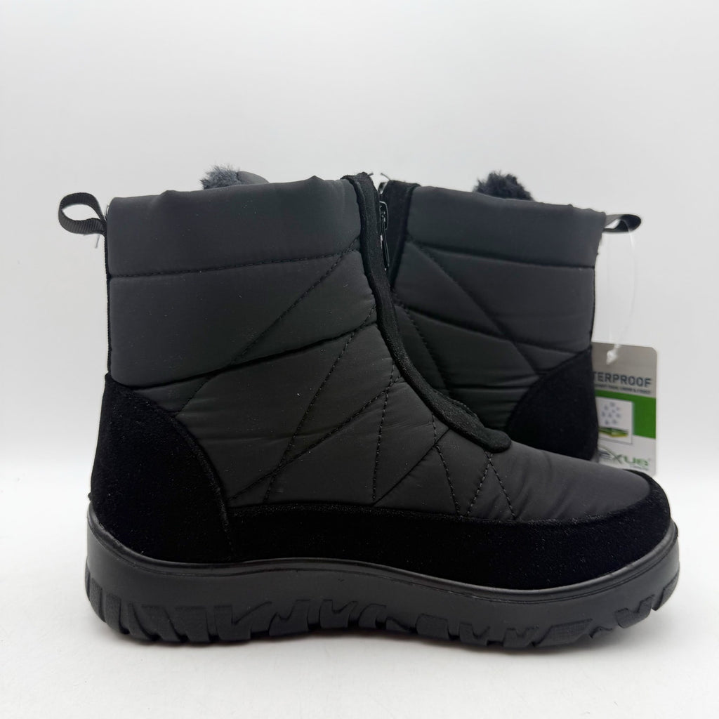 Flexus Spring Step Womens Lake Effect Snow Boots US 5.5-6 Black Waterproof NIB