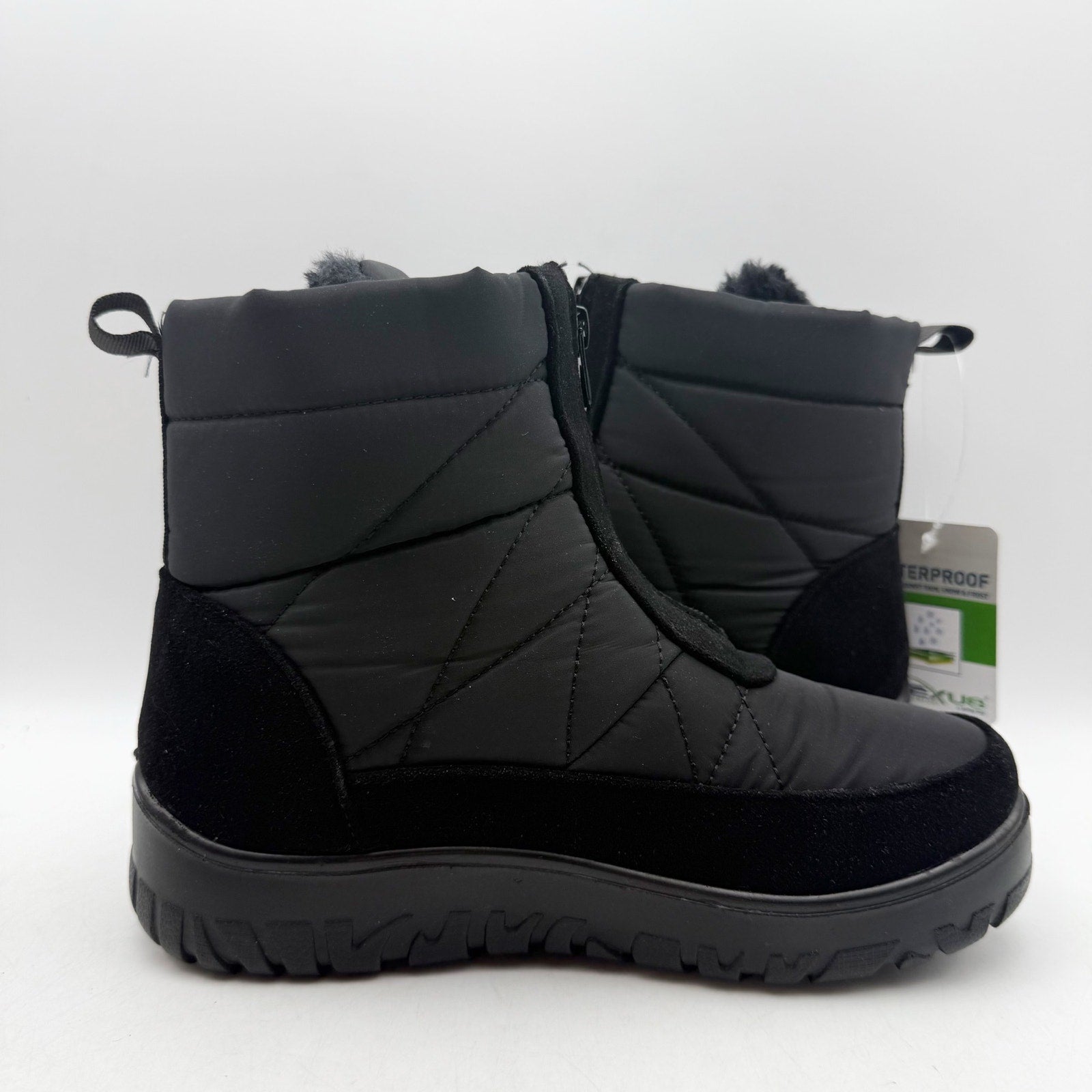 Flexus Spring Step Womens Lake Effect Snow Boots US 5.5-6 Black Waterproof NIB