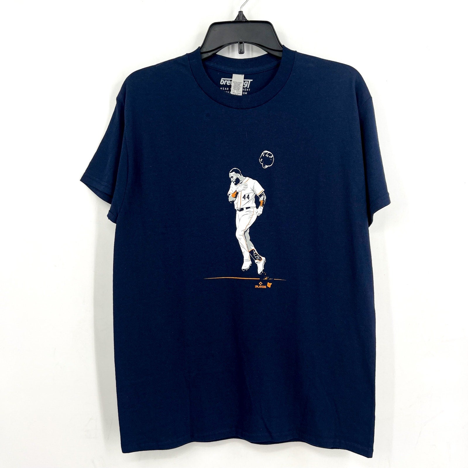BREAKING T Yordan Alvarez Superstar Pose Houston Baseball Tee Medium Navy NWOT