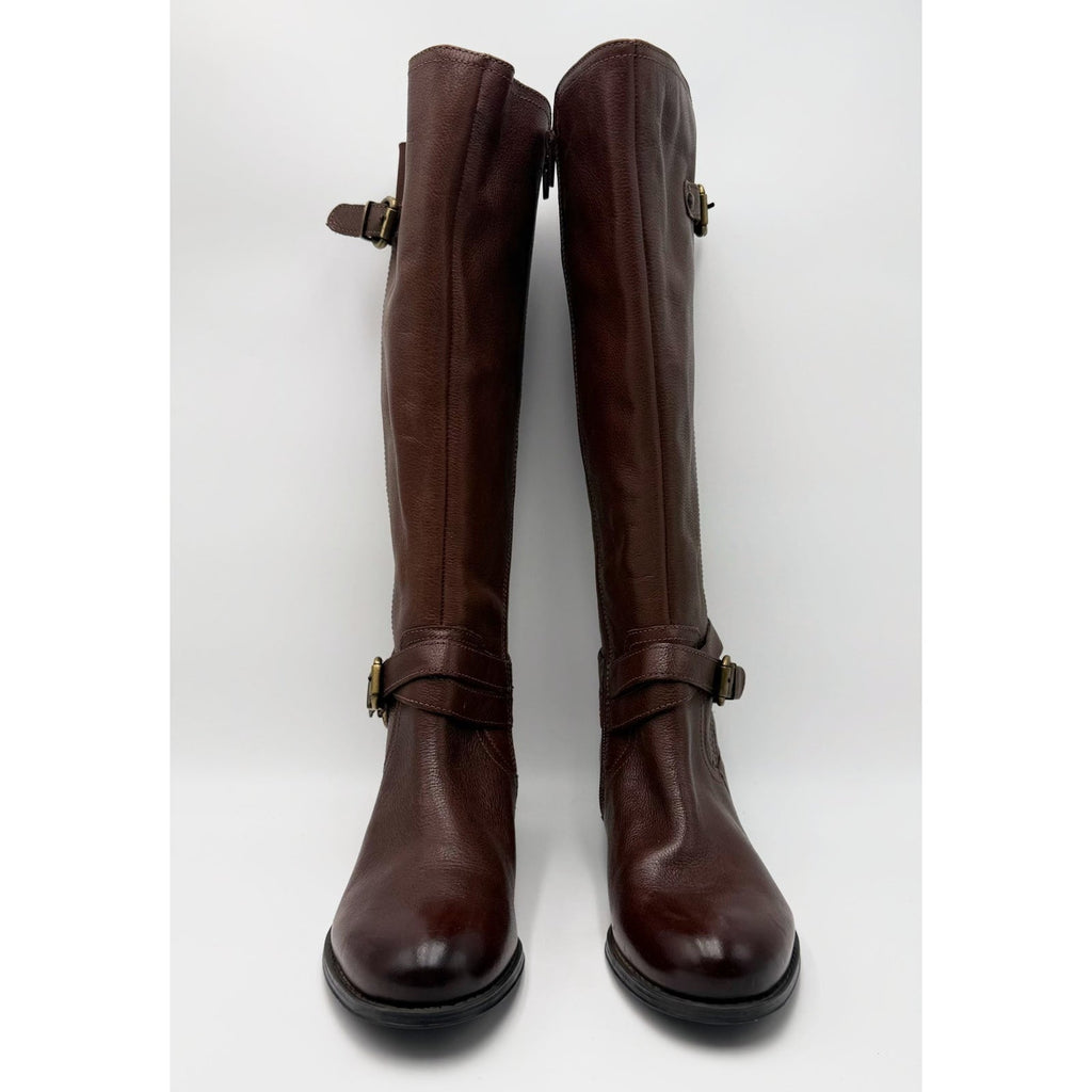 Naturalizer Womens June Knee High Riding Boots Size 7 EU 37 Brown Leather NWOB