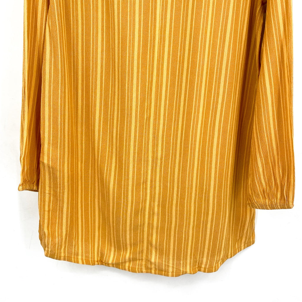 PRANA Women's Fernie Swim Cover Up Shirt Small Gold Deep Solstice Stripe NWT