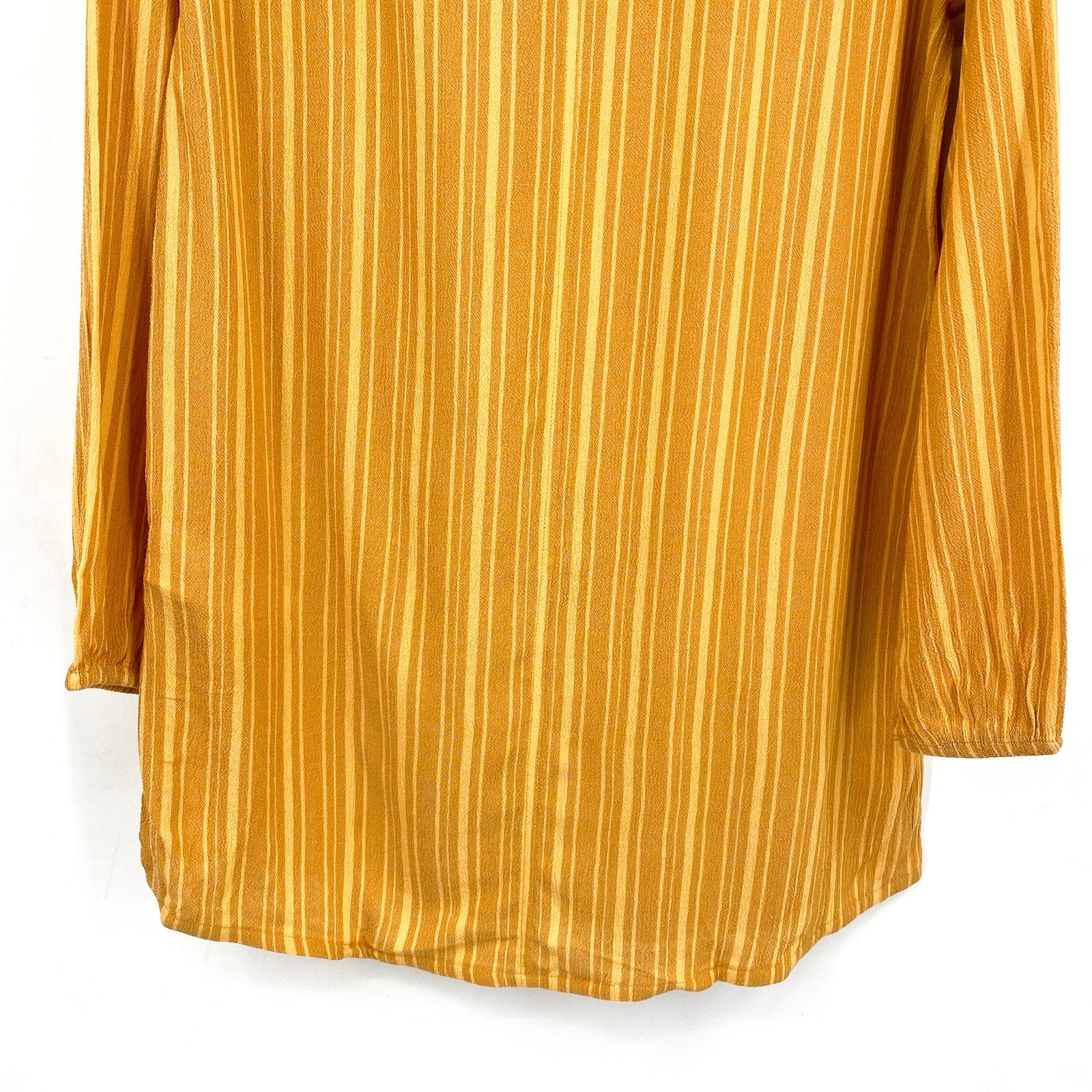 PRANA Women's Fernie Swim Cover Up Shirt Small Gold Deep Solstice Stripe NWT